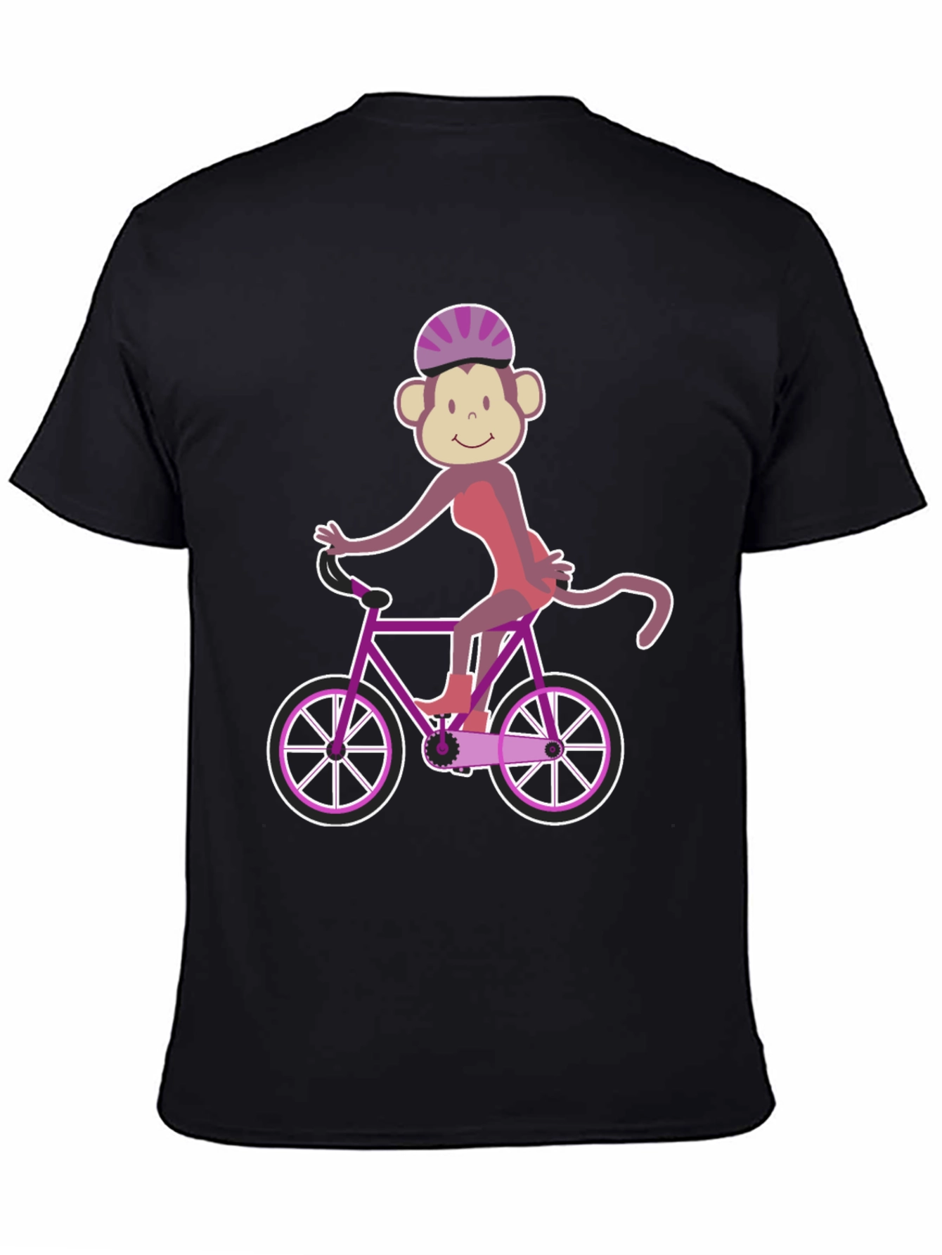 Monkey Riding Bike Graphic Tee - Fun Novelty Shirt