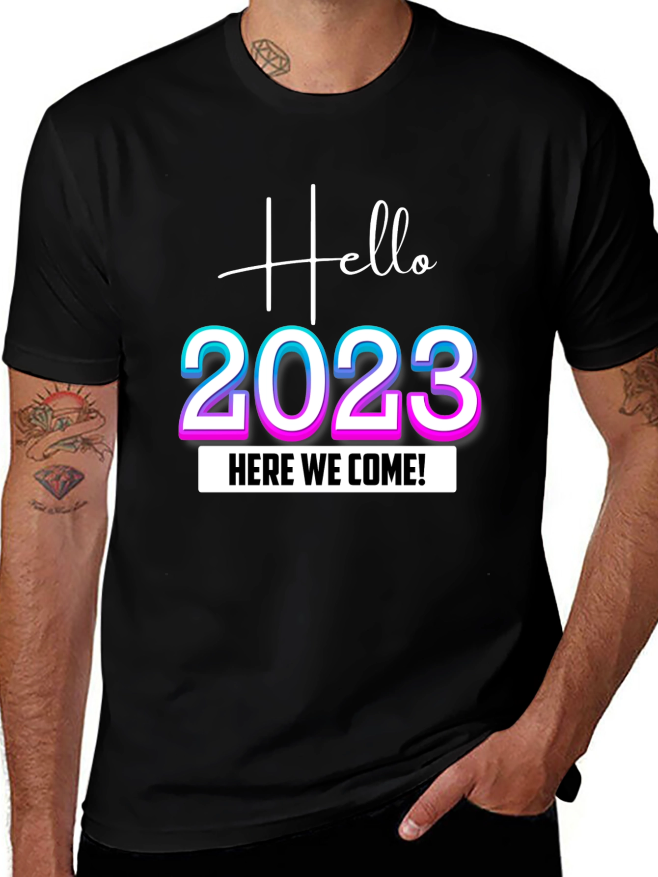 Hello 2023 Graphic Tee - New Year Celebration T-Shirt
