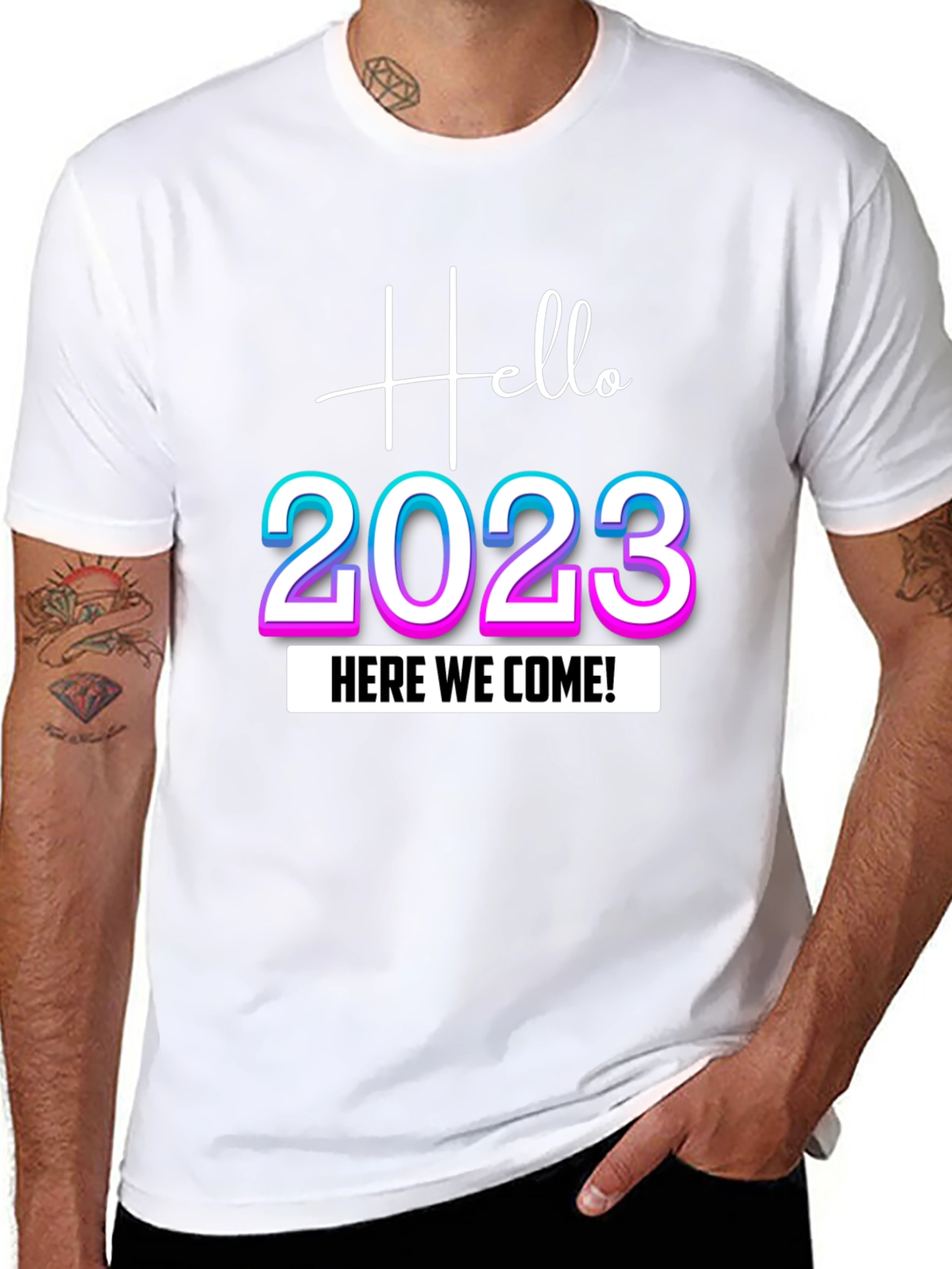 Hello 2023 Graphic Tee - New Year Celebration T-Shirt