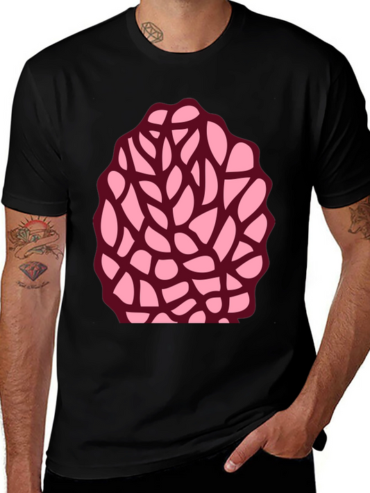 Unique Brain Coral Graphic Tee - Black Cotton Blend