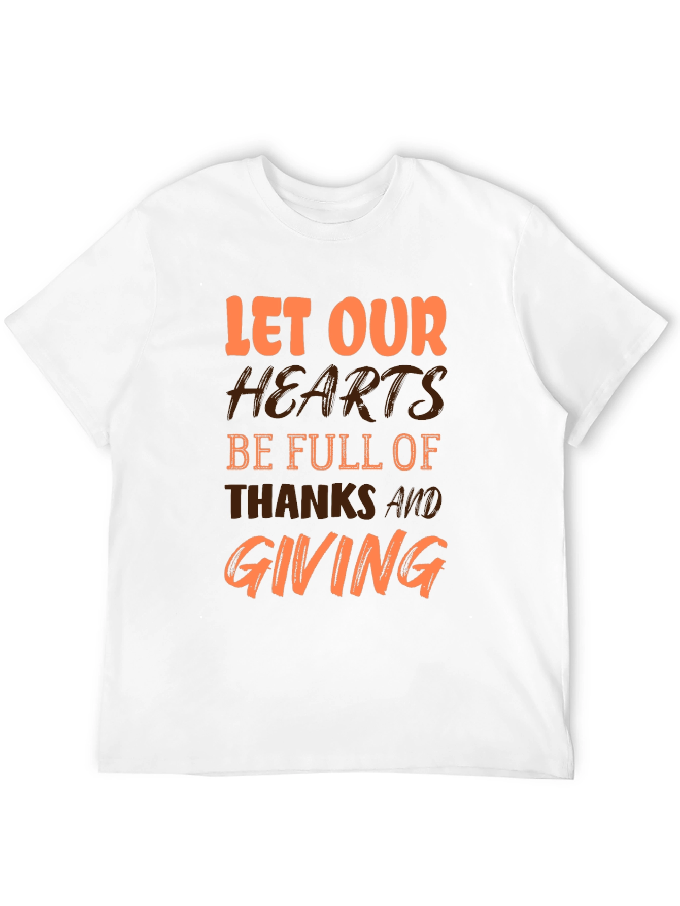 Thanksgiving Graphic T-Shirt - Let Our Hearts Be Full