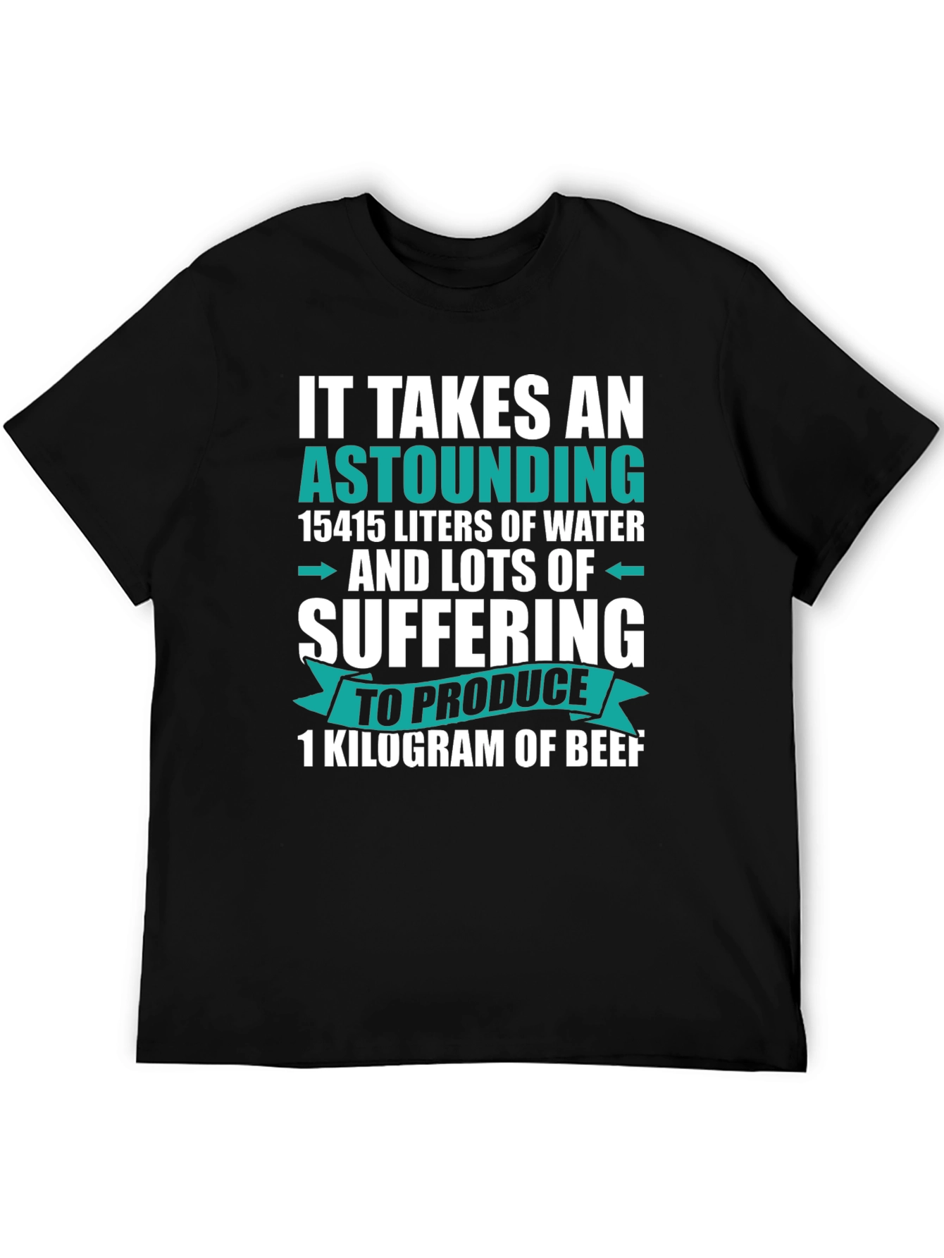 Astounding Beef Fact T-Shirt - Black Cotton Tee