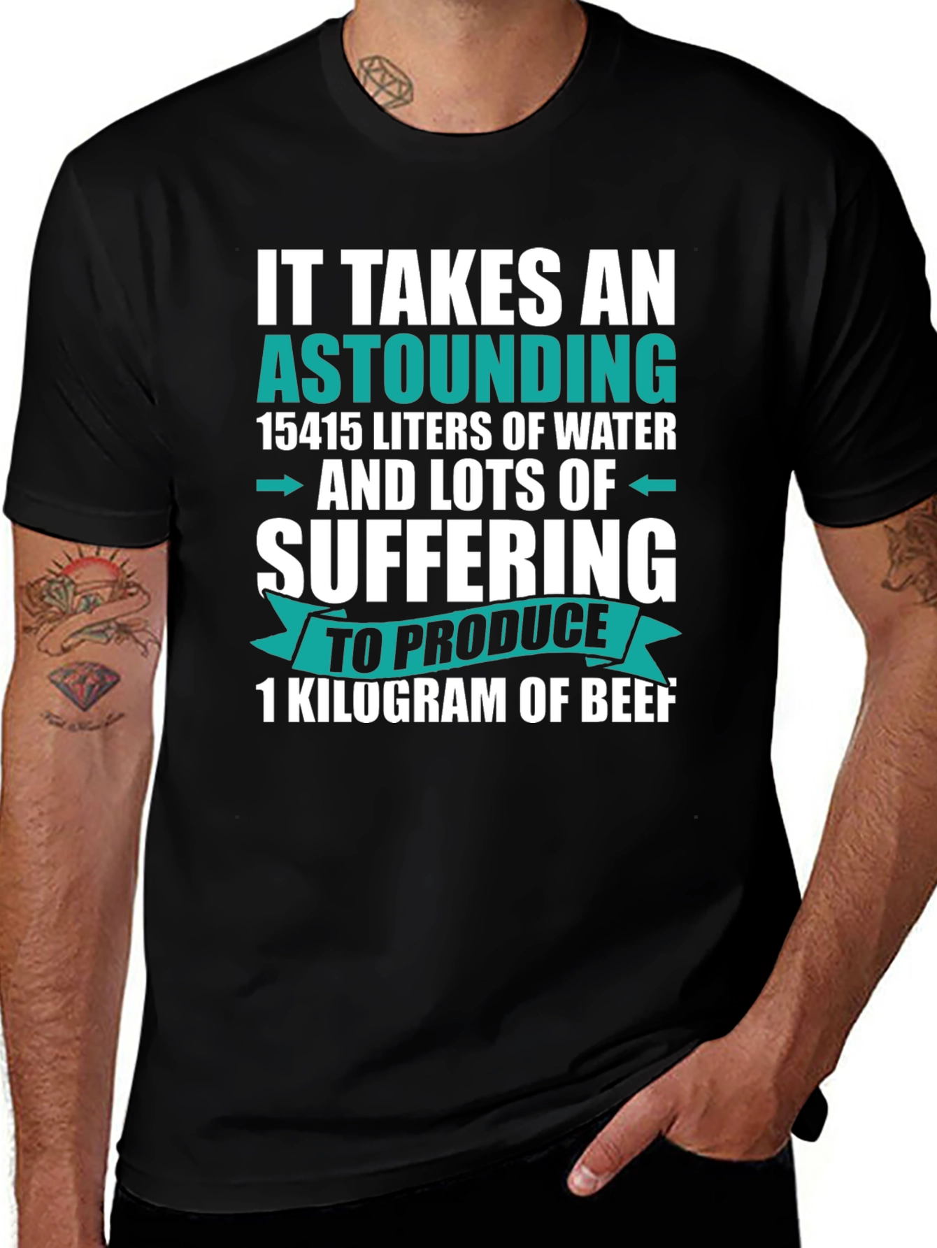 Astounding Beef Fact T-Shirt - Black Cotton Tee