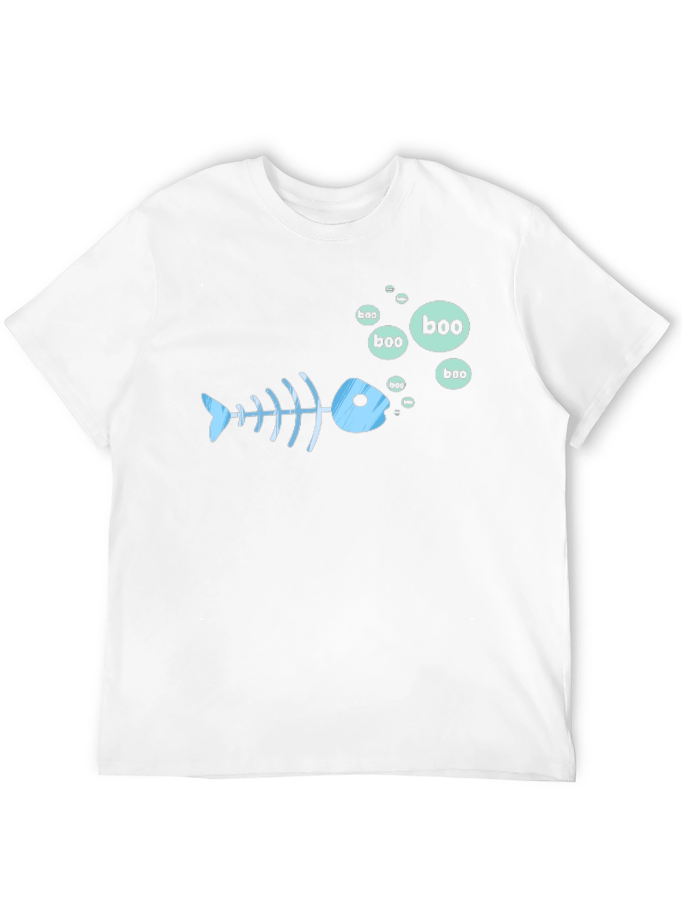 Boo Fish Skeleton Graphic Tee - Black