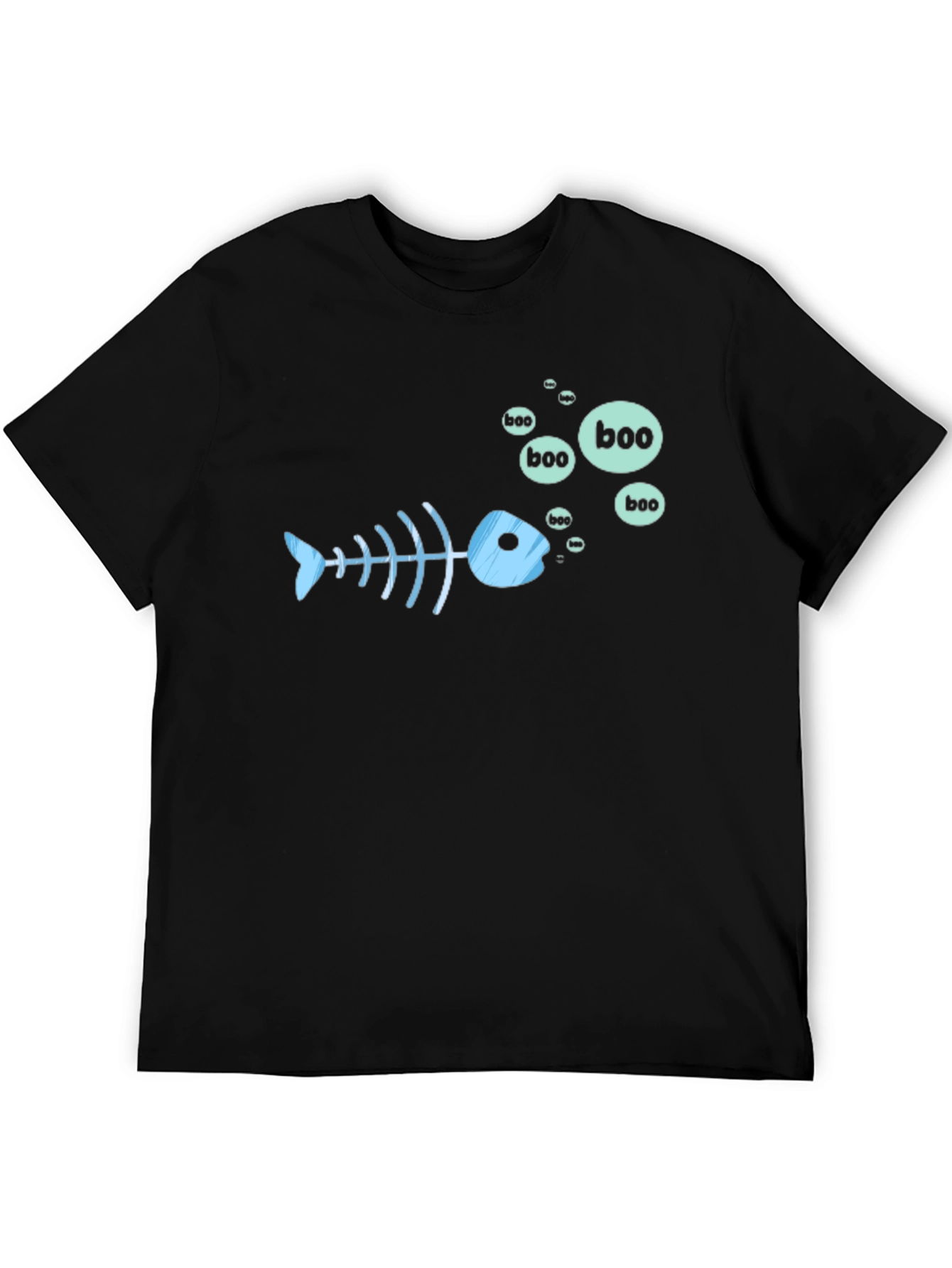 Boo Fish Skeleton Graphic Tee - Black