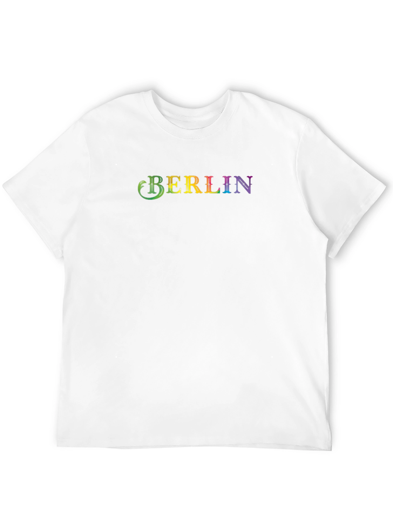 Berlin Rainbow Lettering Black T-Shirt