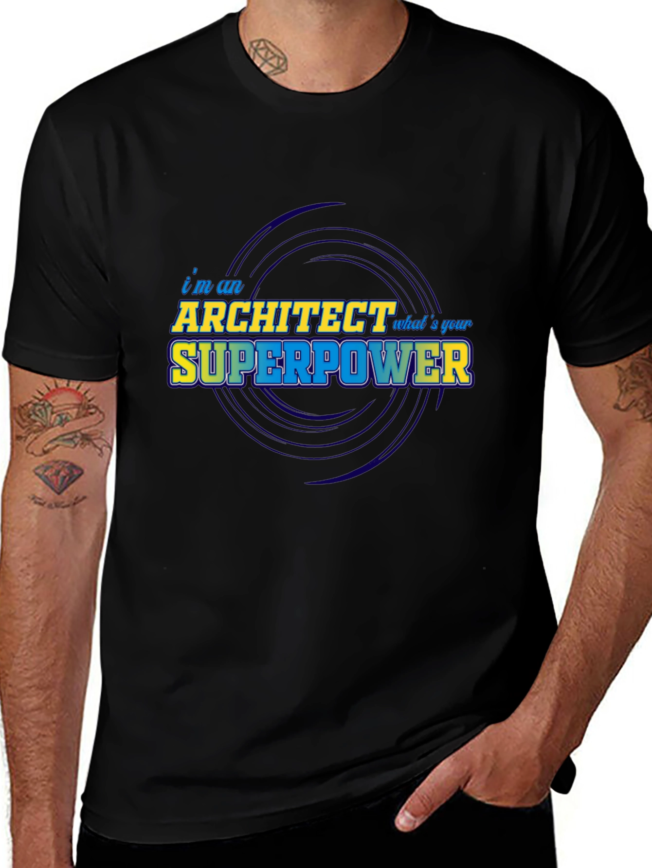 Architect Superpower T-Shirt - Black Graphic Tee