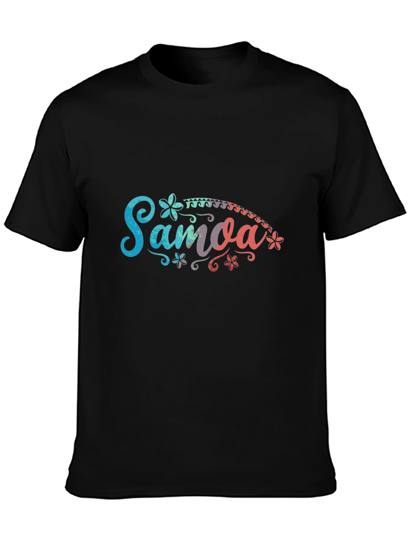 Samoa Floral Graphic Black T-Shirt