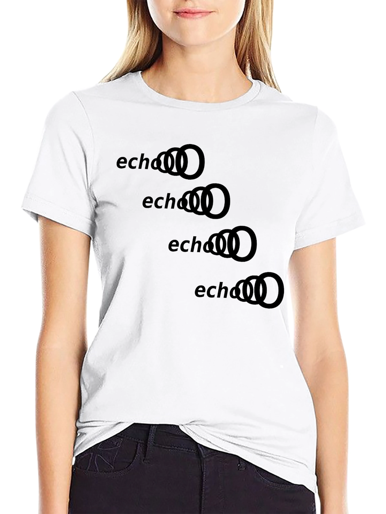 Echo Rings Graphic Tee - Black Cotton T-Shirt