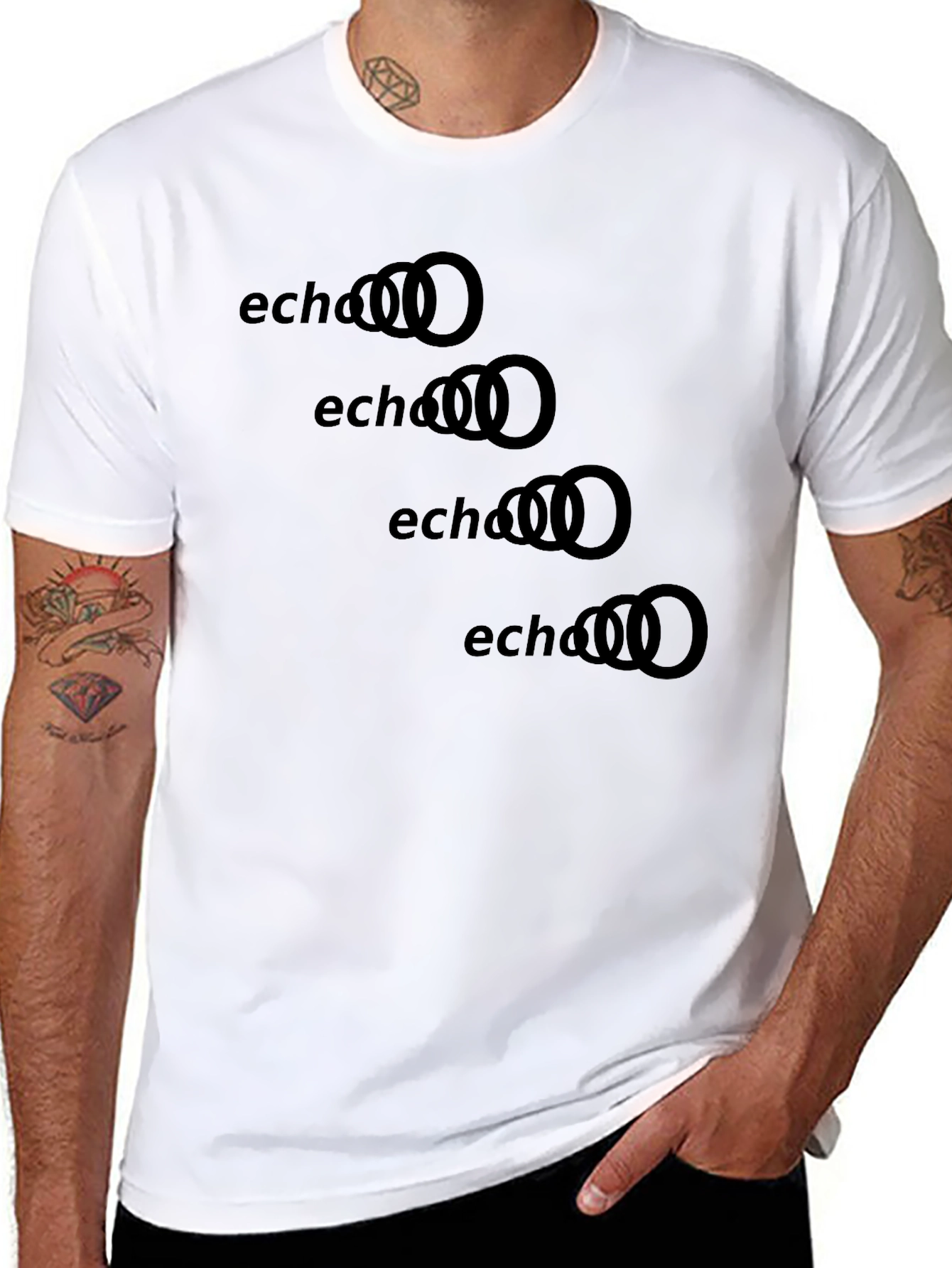 Echo Rings Graphic Tee - Black Cotton T-Shirt