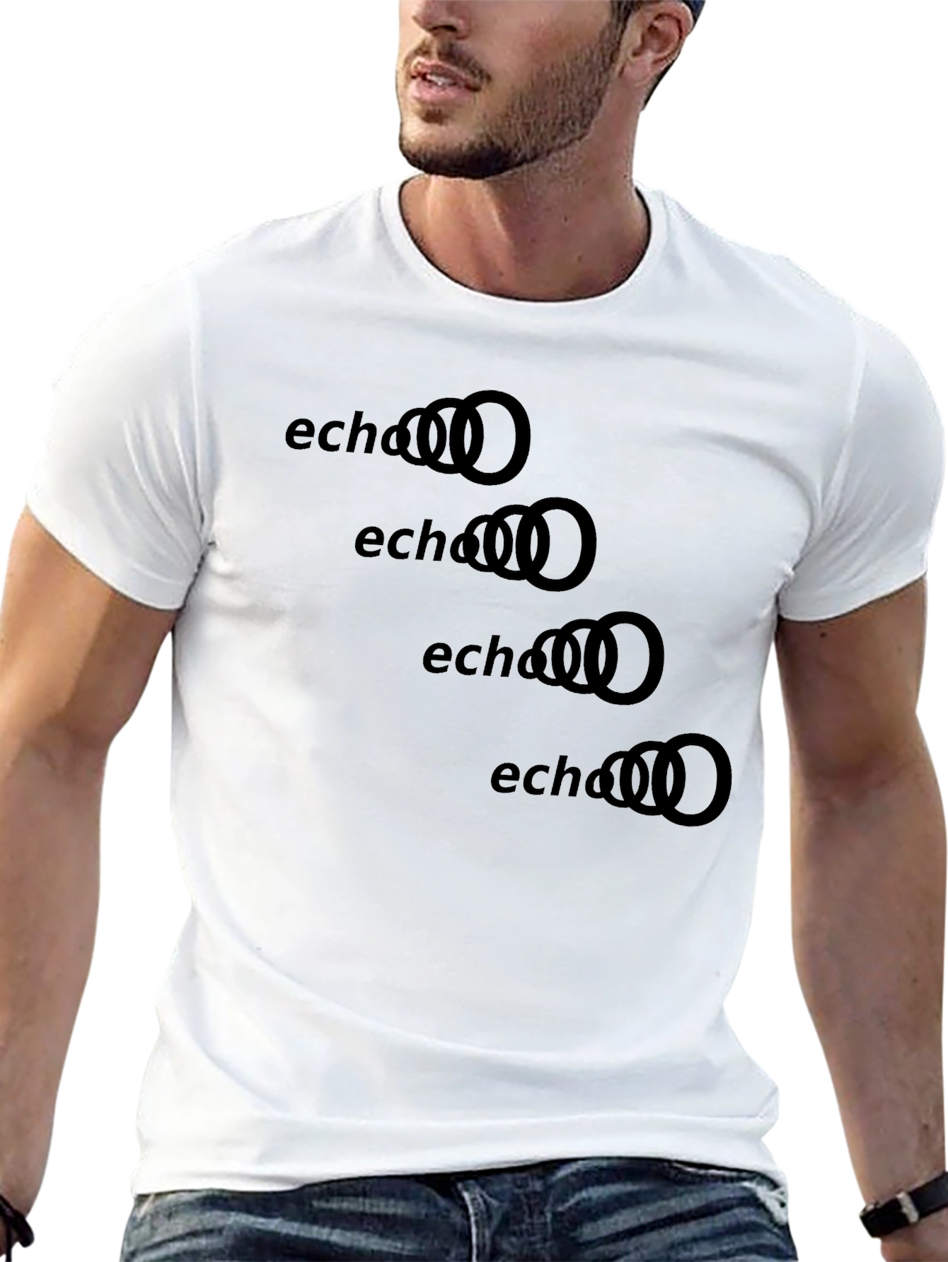 Echo Rings Graphic Tee - Black Cotton T-Shirt