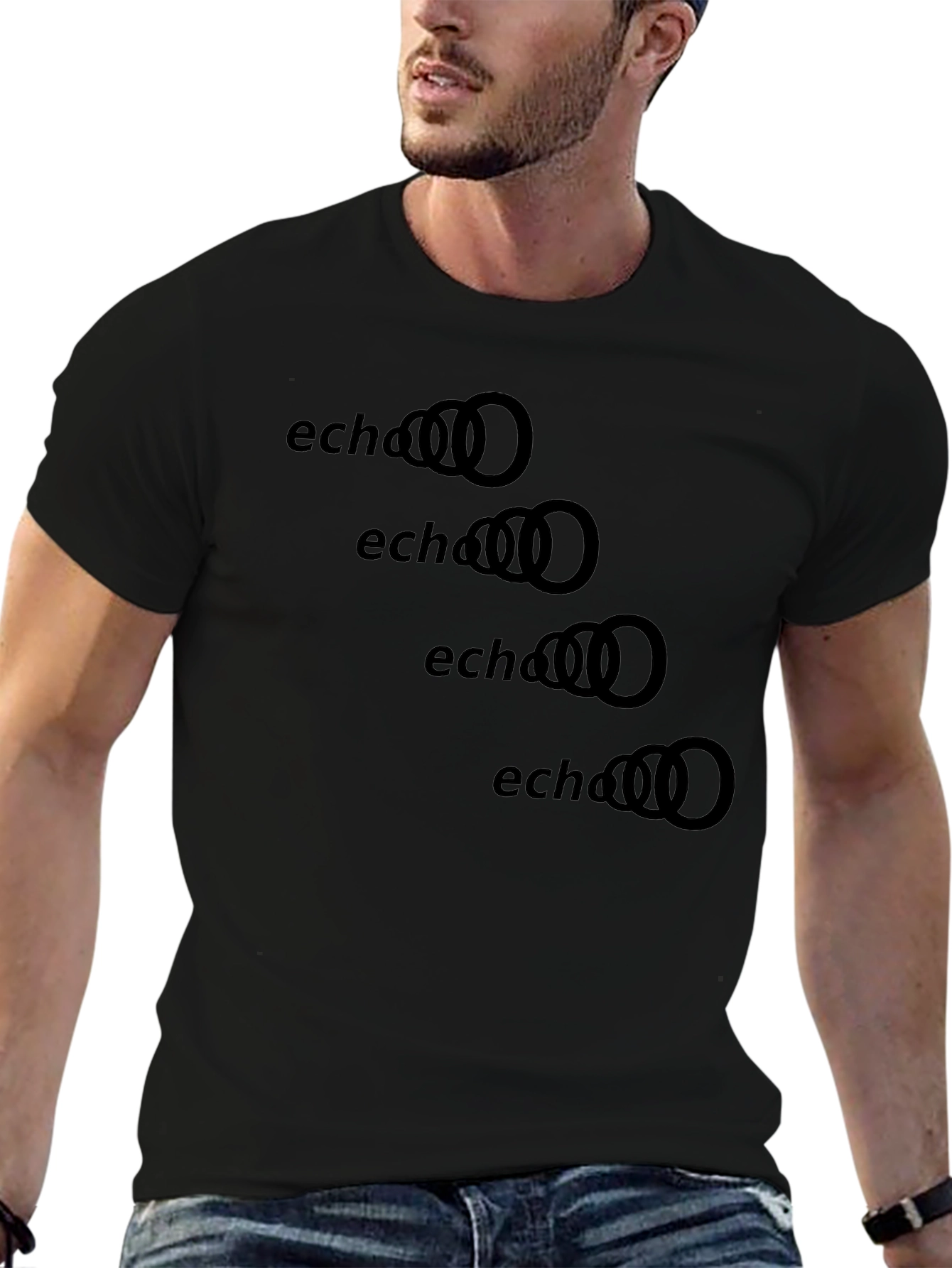Echo Rings Graphic Tee - Black Cotton T-Shirt