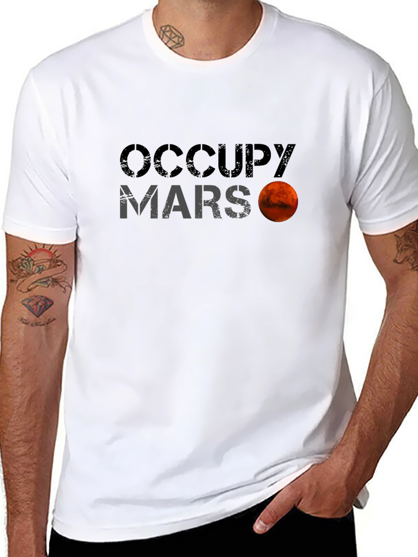Occupy Mars Graphic Tee - Space Exploration Shirt