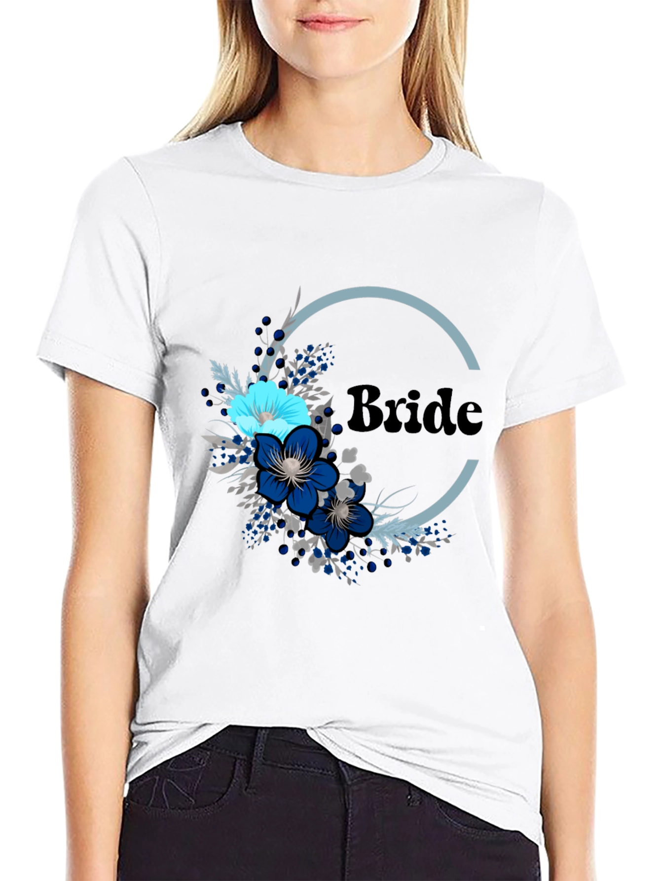 Bride Floral T-Shirt - Elegant Bridal Party Tee