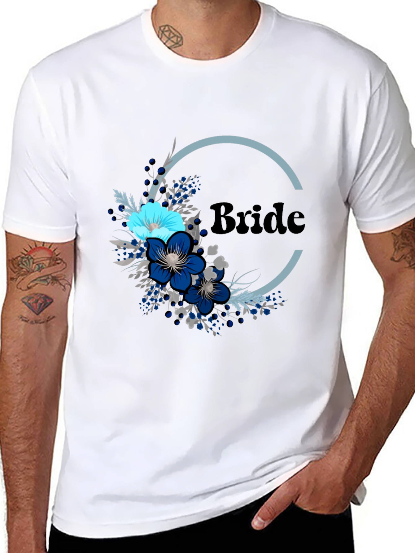 Bride Floral T-Shirt - Elegant Bridal Party Tee