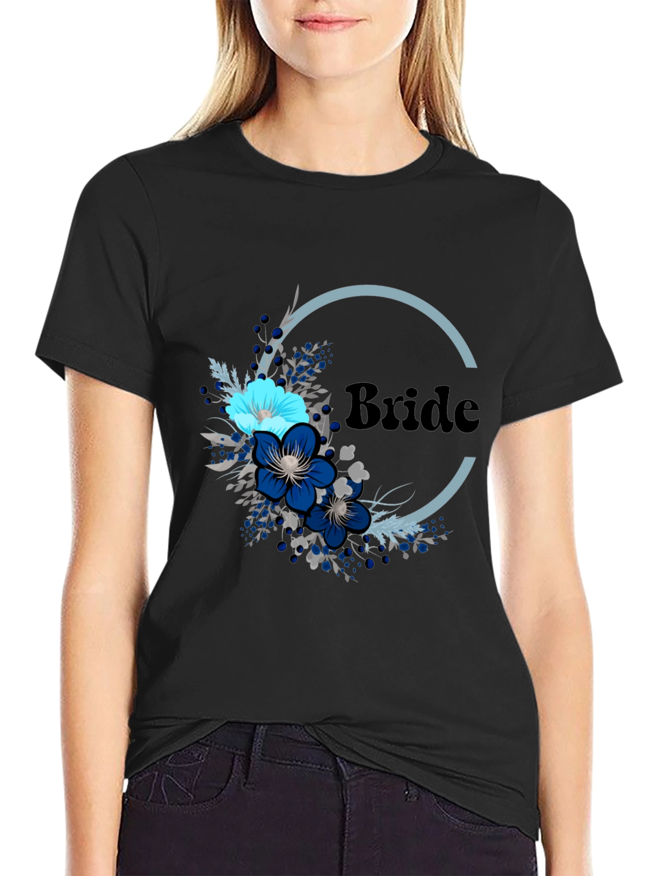 Bride Floral T-Shirt - Elegant Bridal Party Tee