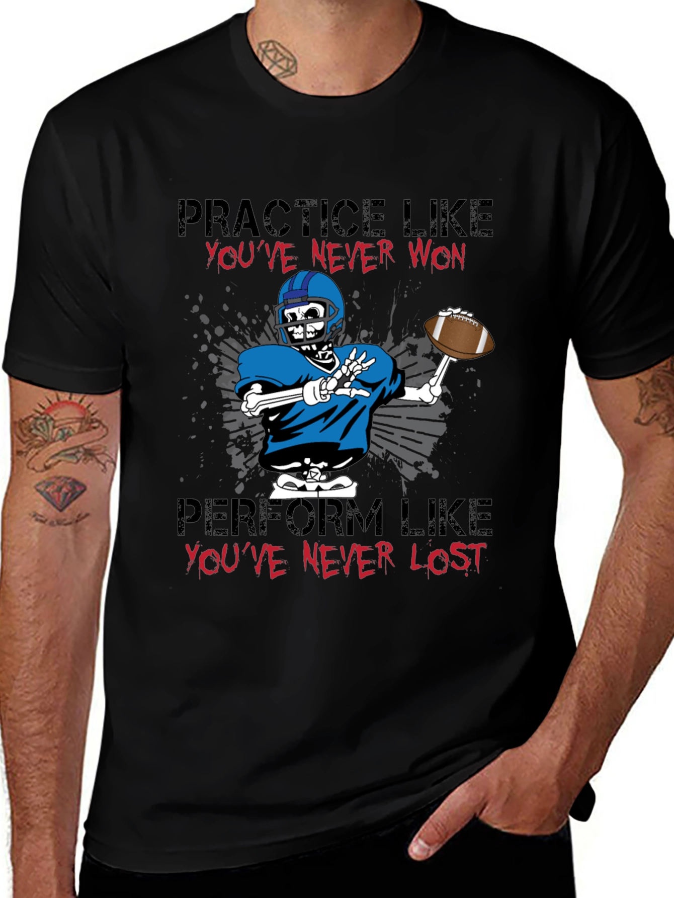Football Skeleton Graphic T-Shirt