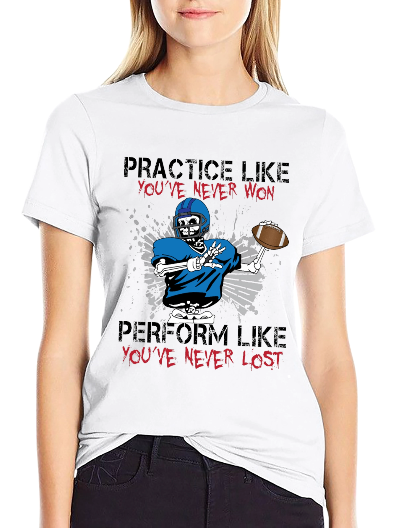 Football Skeleton Graphic T-Shirt
