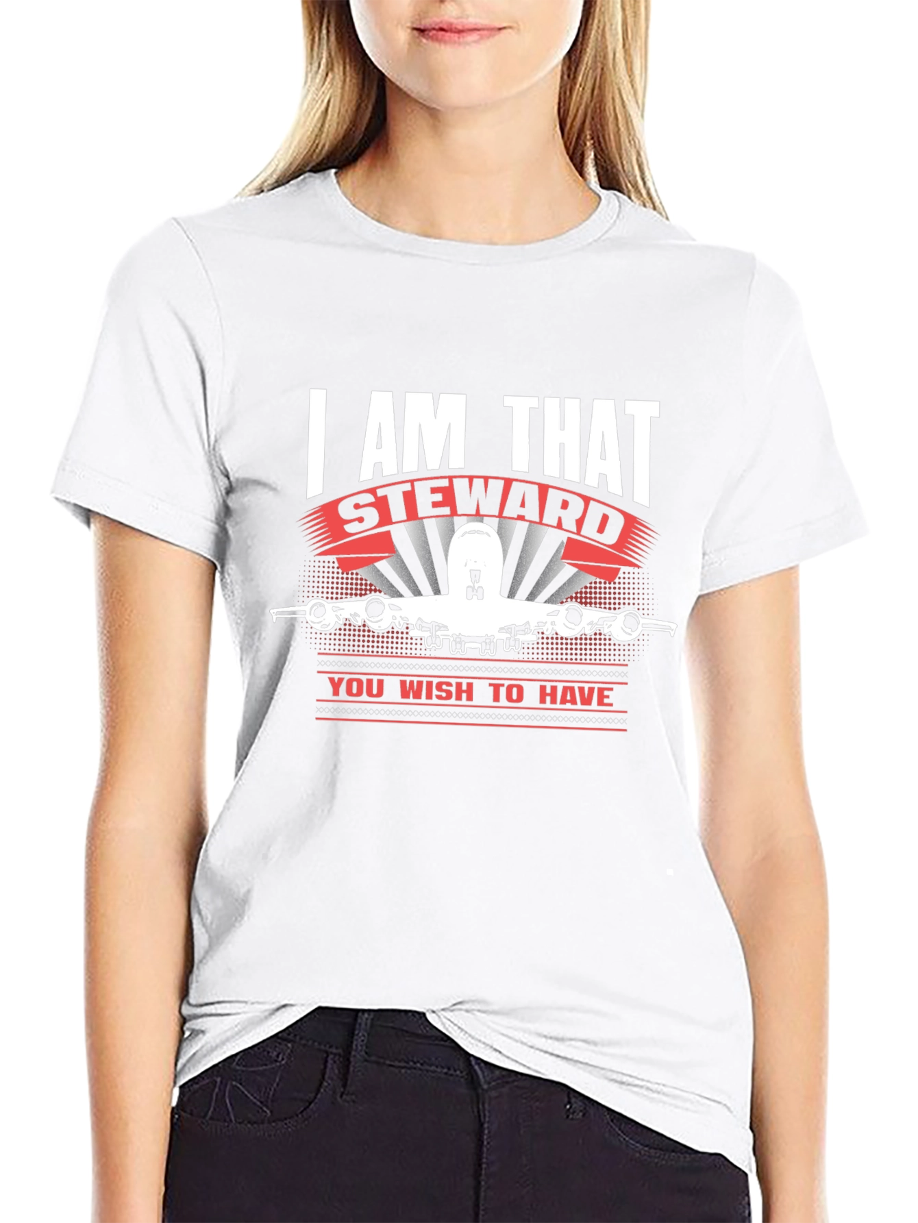 I AM THAT Steward T-Shirt Airplane Design
