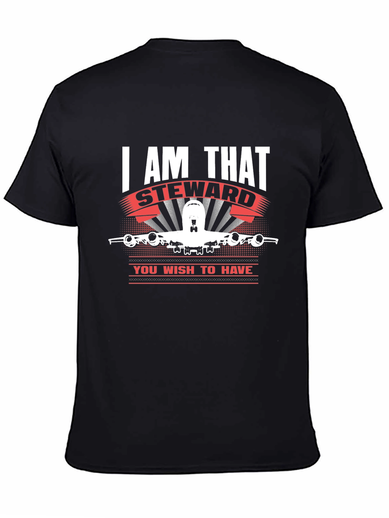 I AM THAT Steward T-Shirt Airplane Design