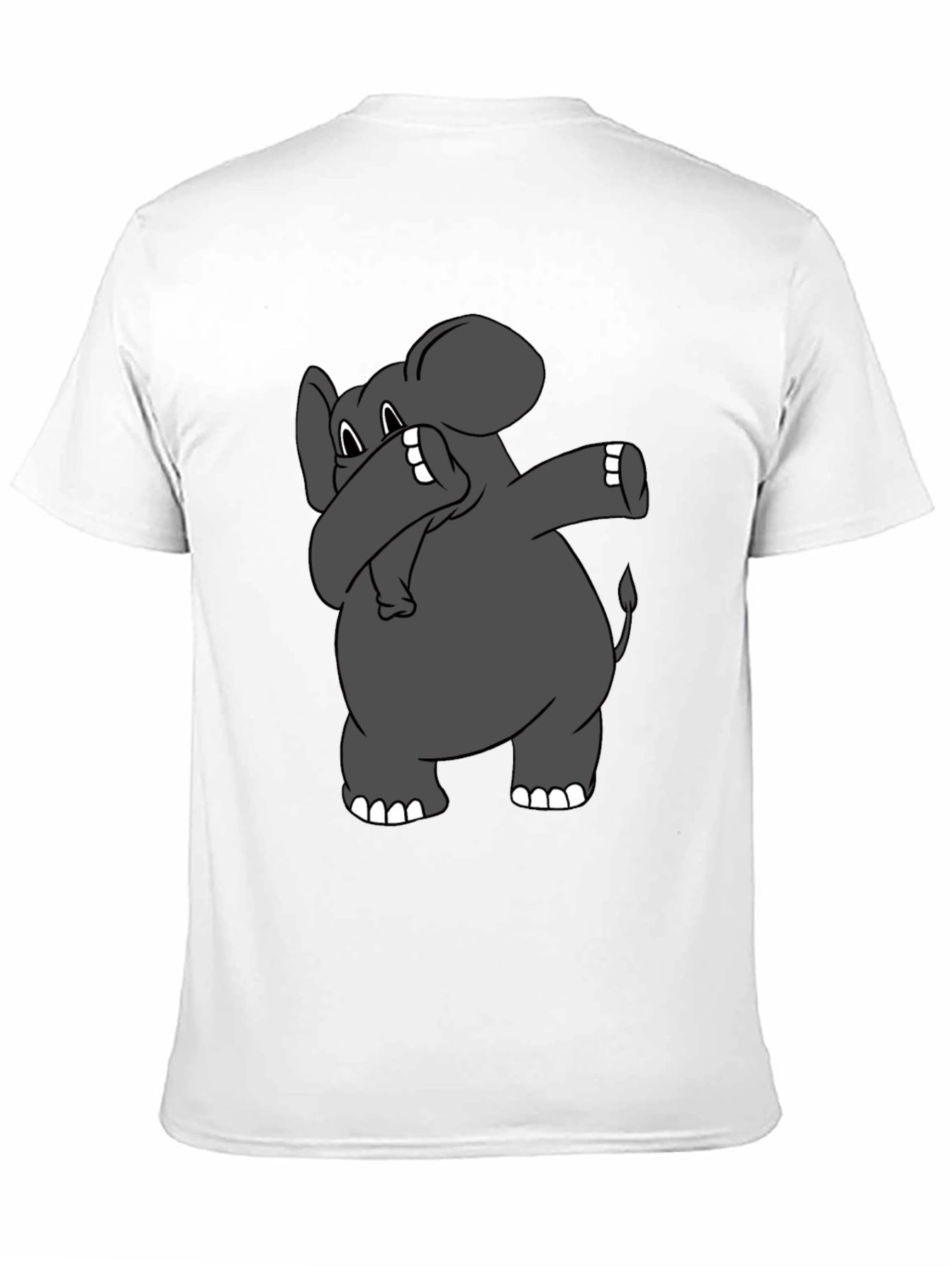 Dabbing Elephant Graphic T-Shirt - Black Cotton Tee