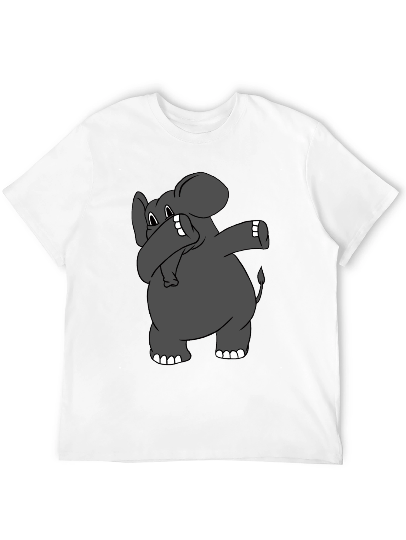 Dabbing Elephant Graphic T-Shirt - Black Cotton Tee