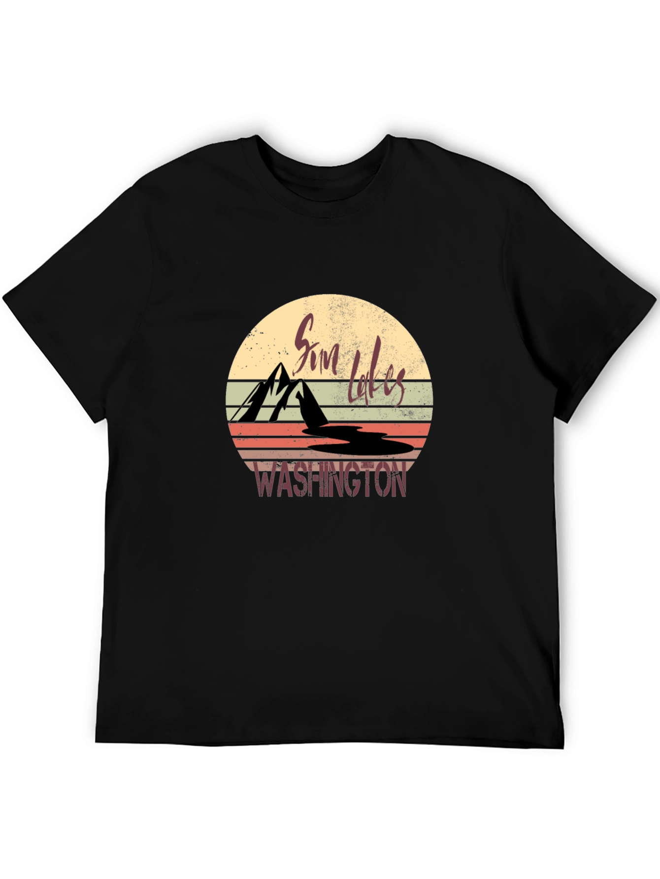 Sim Lakes Washington Retro Graphic T-Shirt