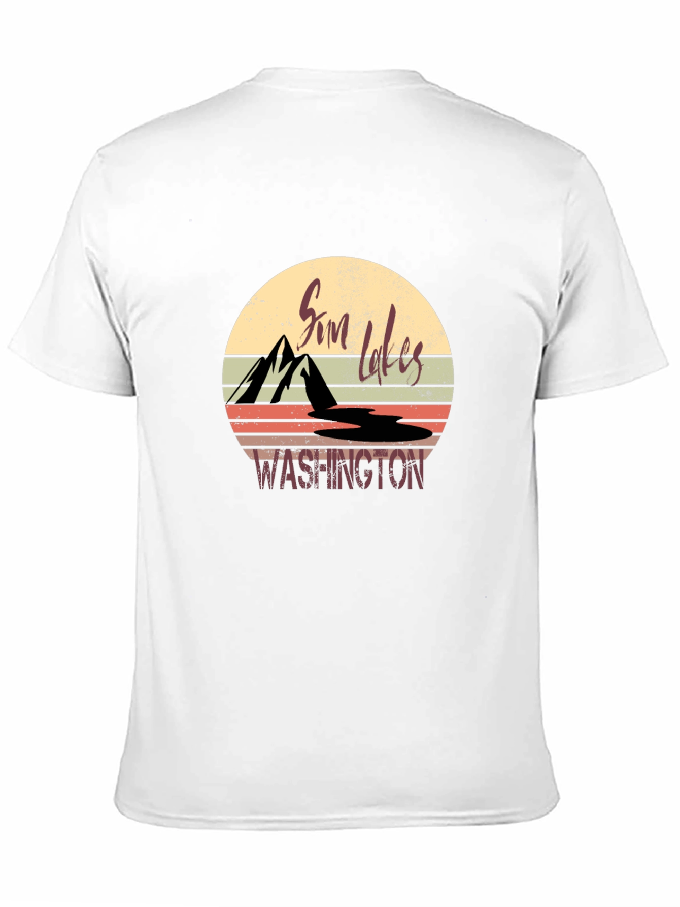 Sim Lakes Washington Retro Graphic T-Shirt