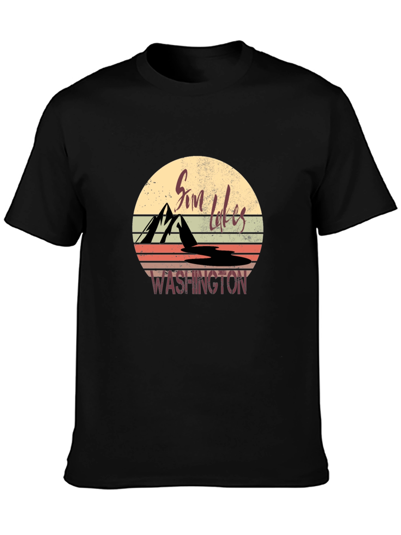 Sim Lakes Washington Retro Graphic T-Shirt