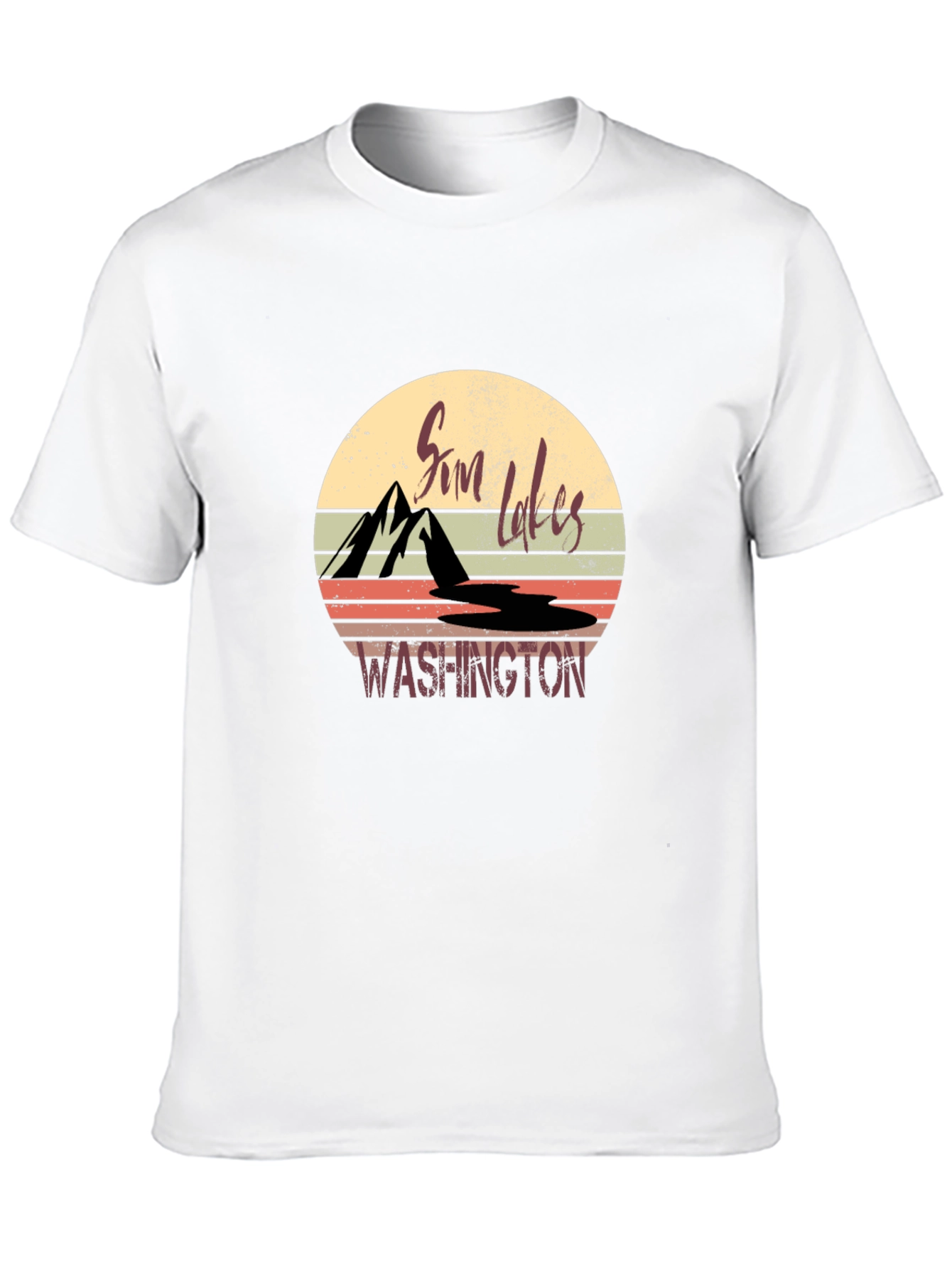 Sim Lakes Washington Retro Graphic T-Shirt