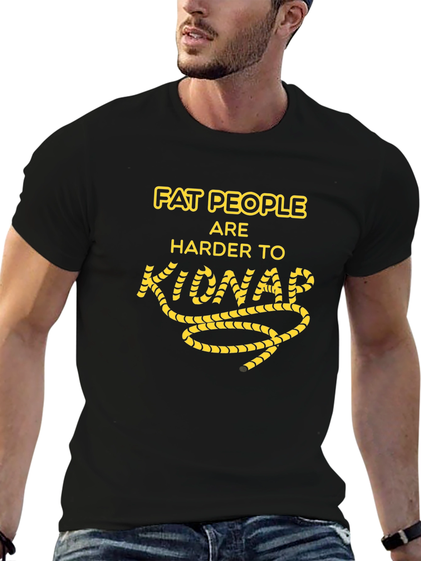 Funny Fat People Kidnap Humor Graphic T-Shirt