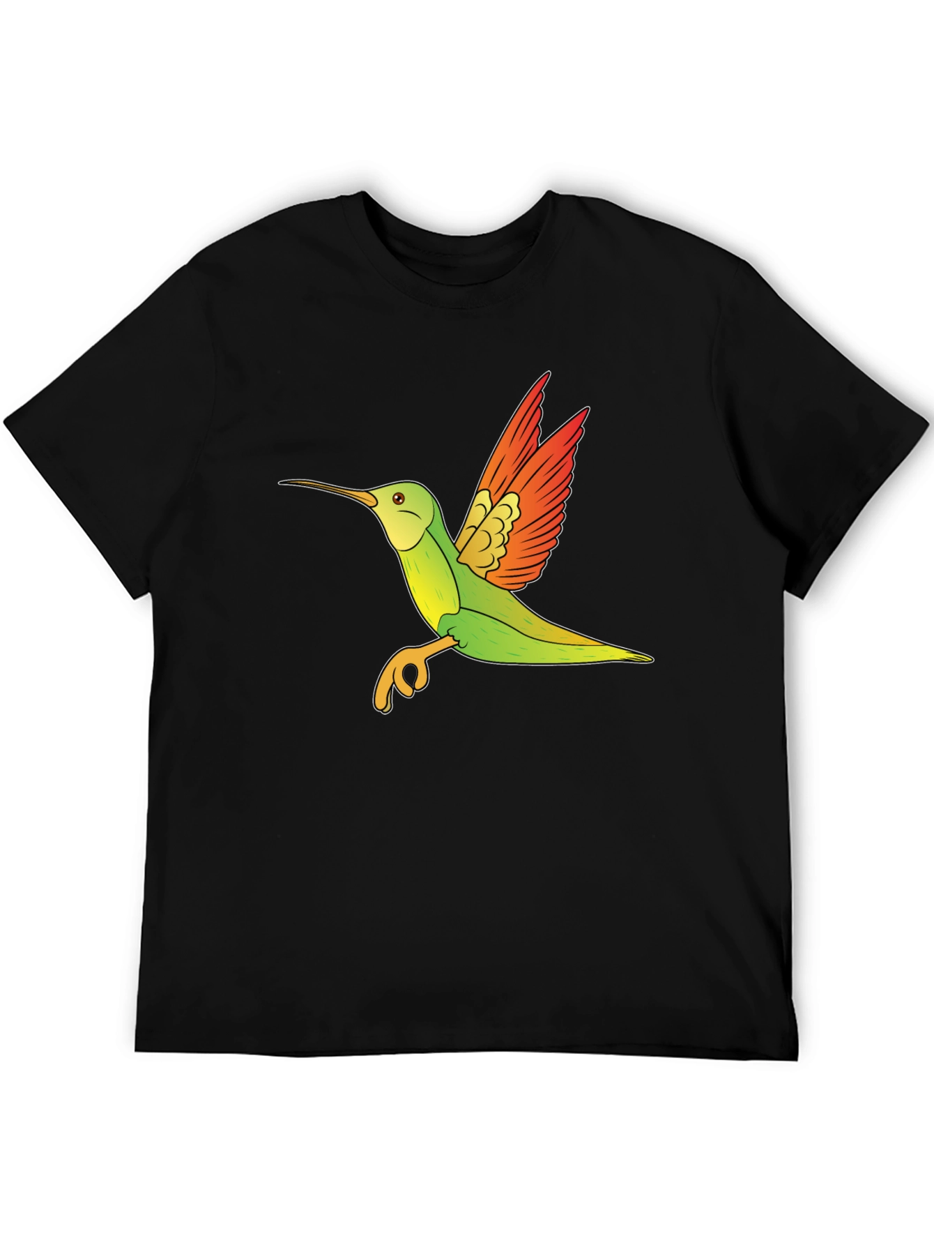 Hummingbird Graphic Tee - Black Cotton Blend