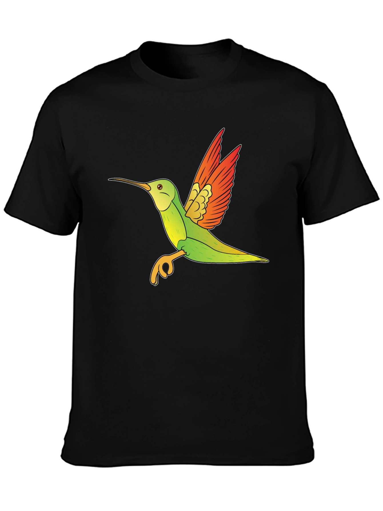 Hummingbird Graphic Tee - Black Cotton Blend