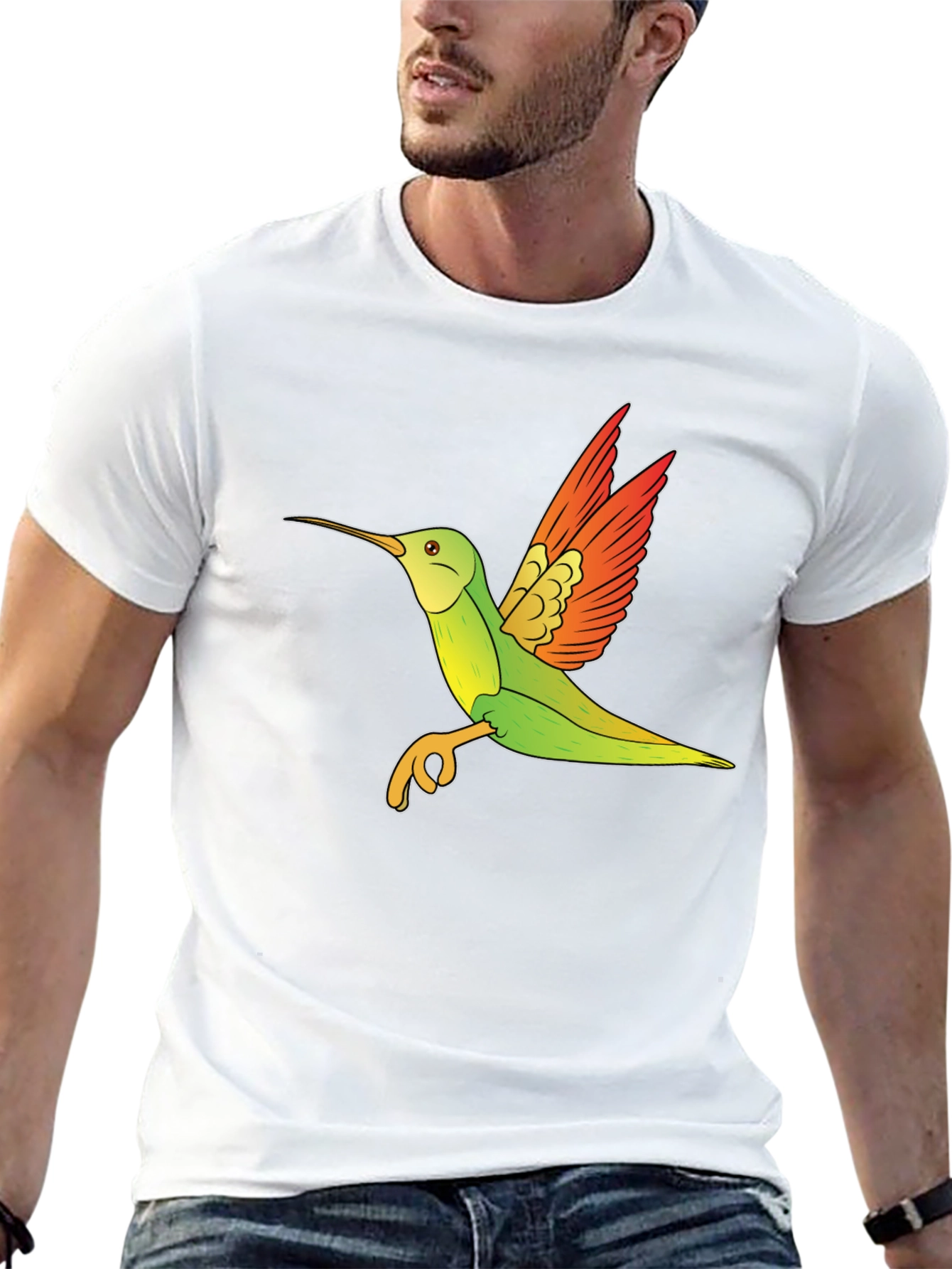 Hummingbird Graphic Tee - Black Cotton Blend