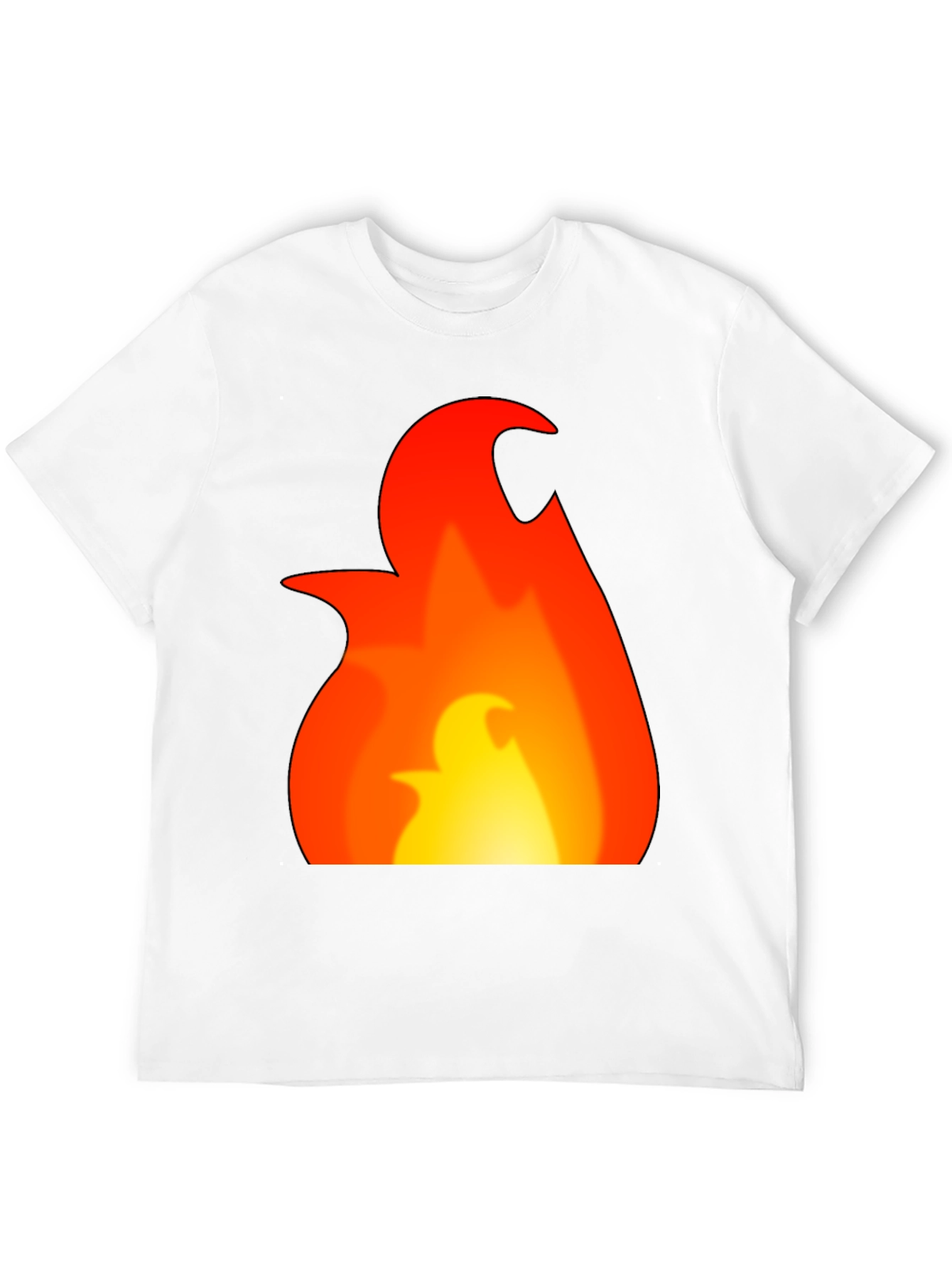 Flame Graphic Tee - Bold Black T-Shirt