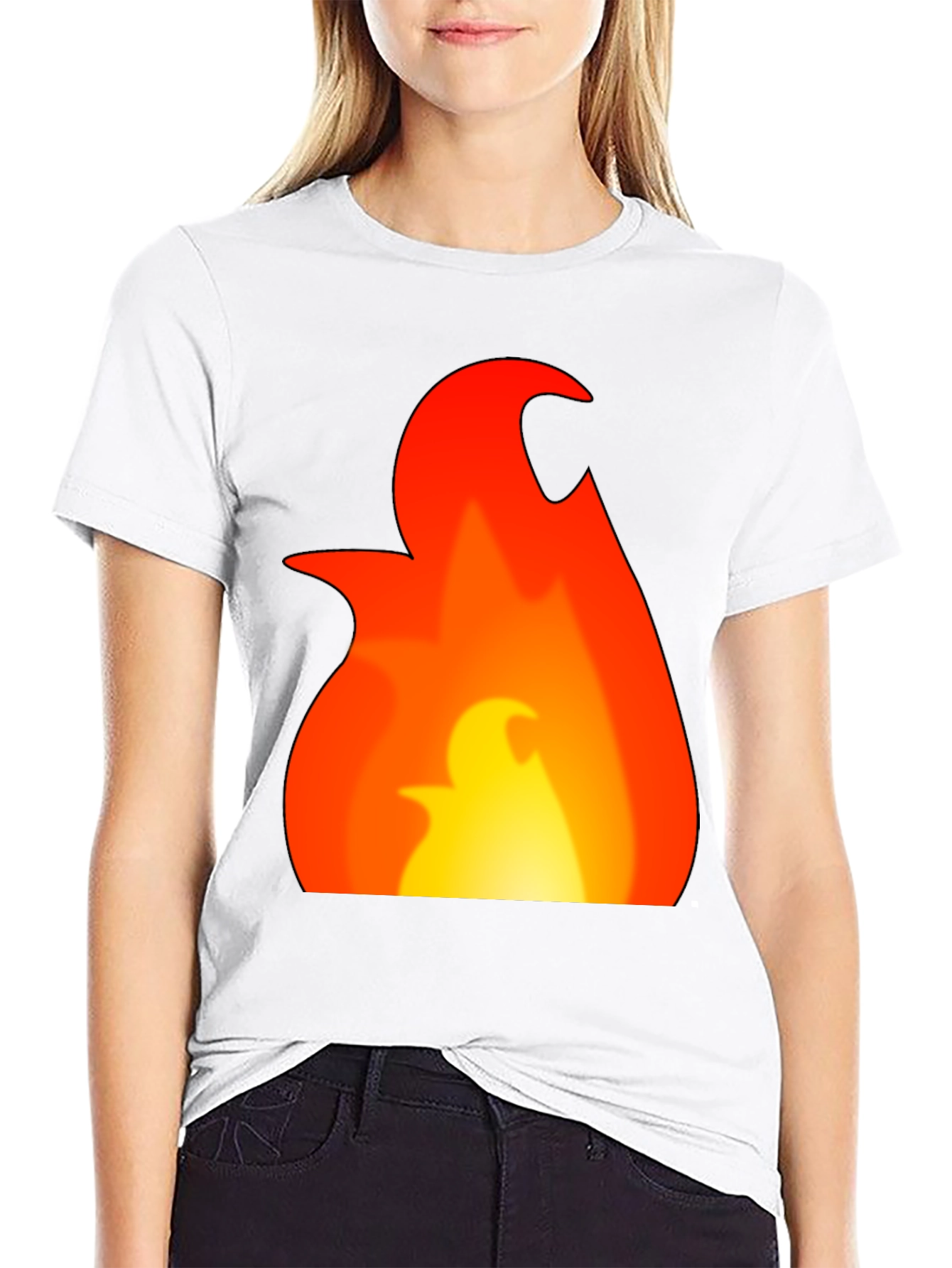 Flame Graphic Tee - Bold Black T-Shirt