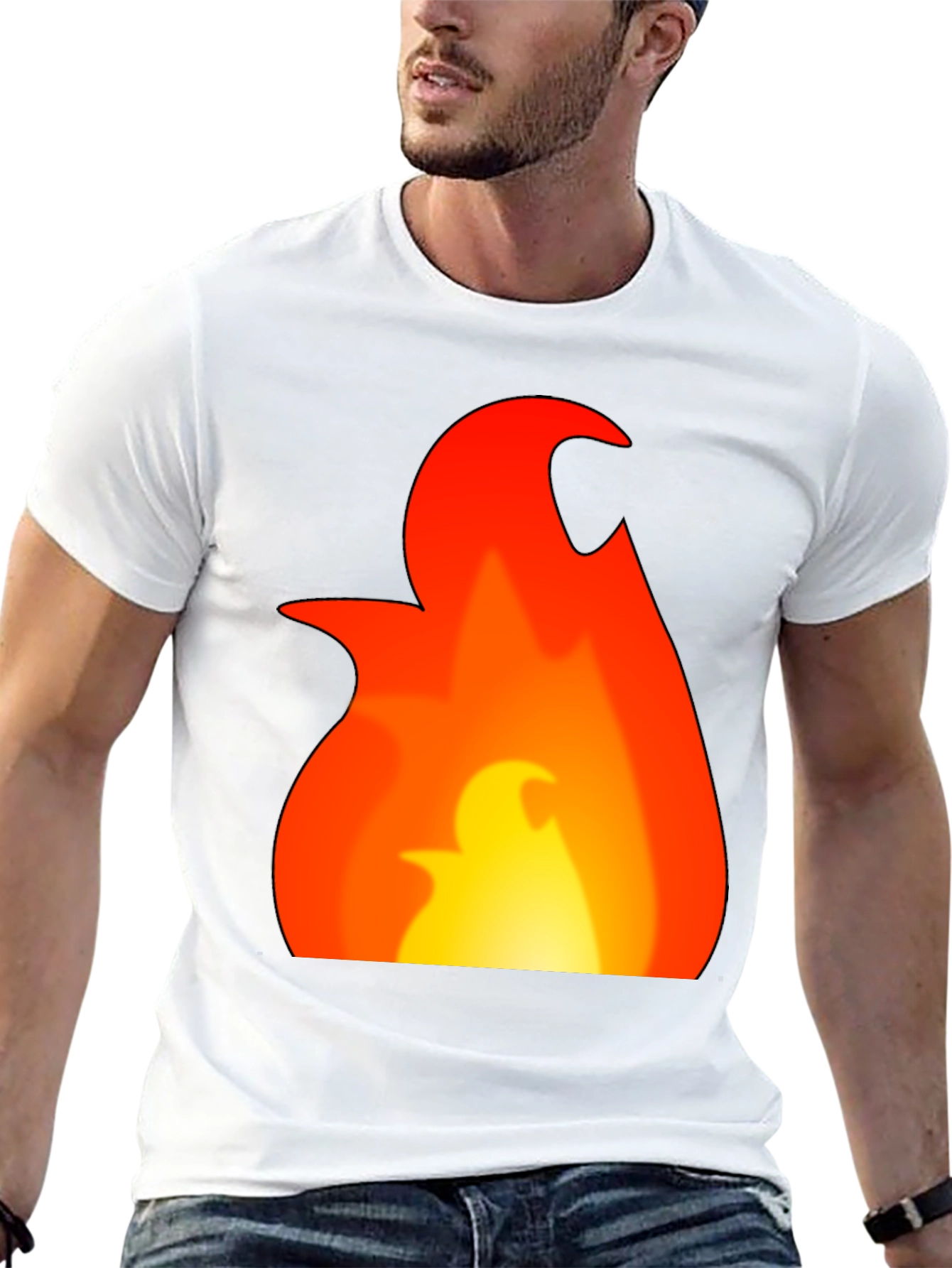Flame Graphic Tee - Bold Black T-Shirt
