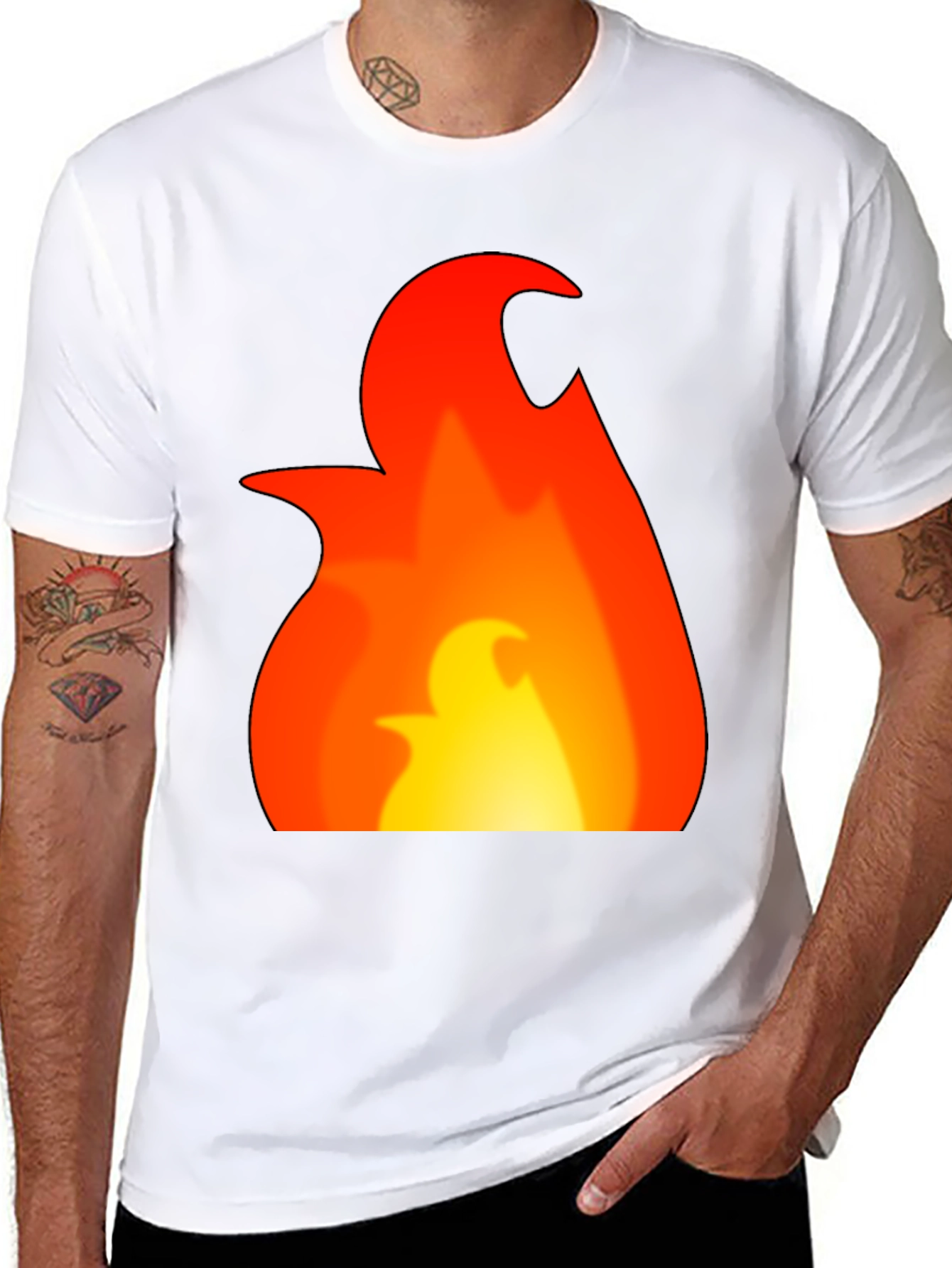 Flame Graphic Tee - Bold Black T-Shirt