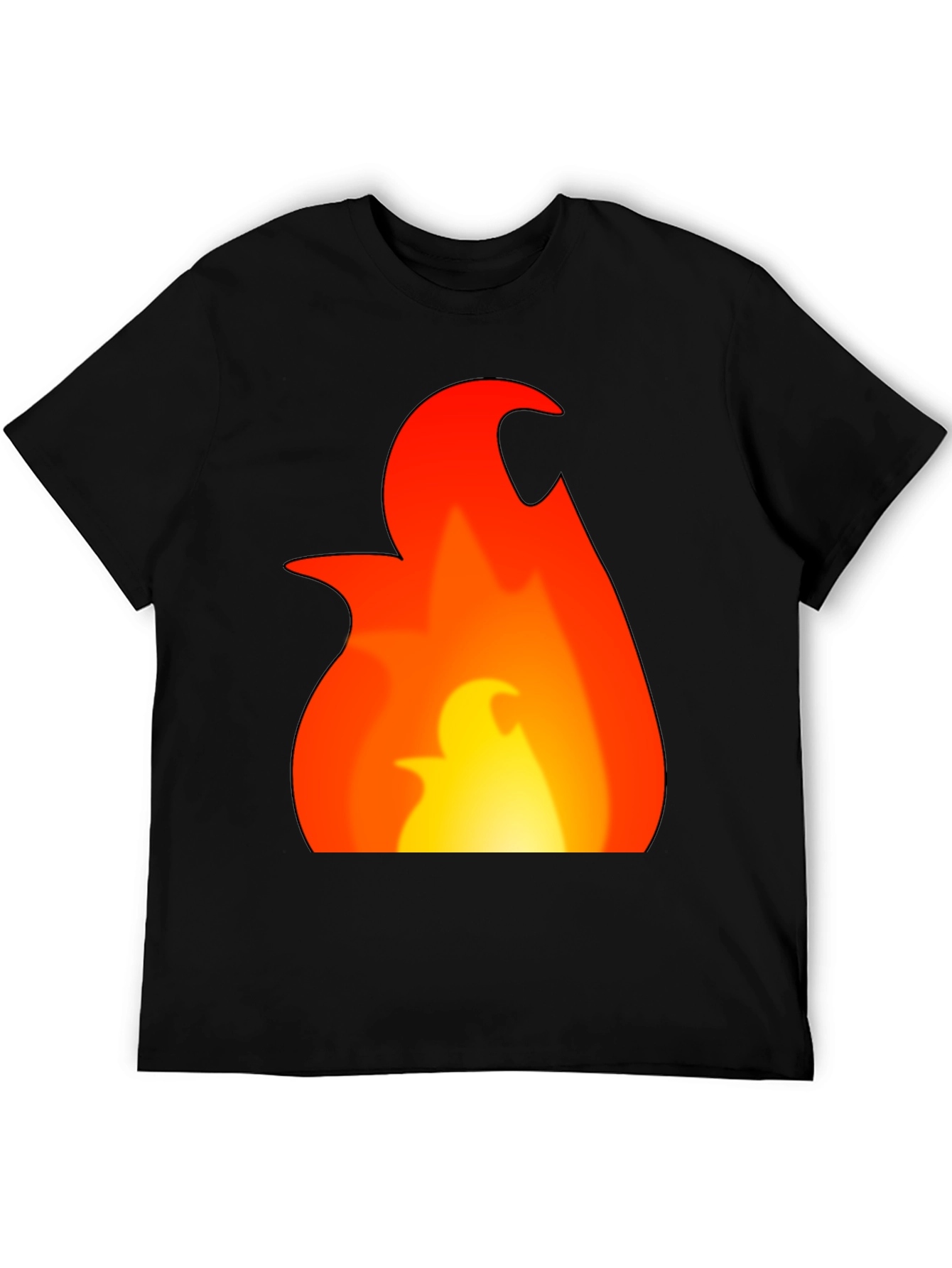 Flame Graphic Tee - Bold Black T-Shirt