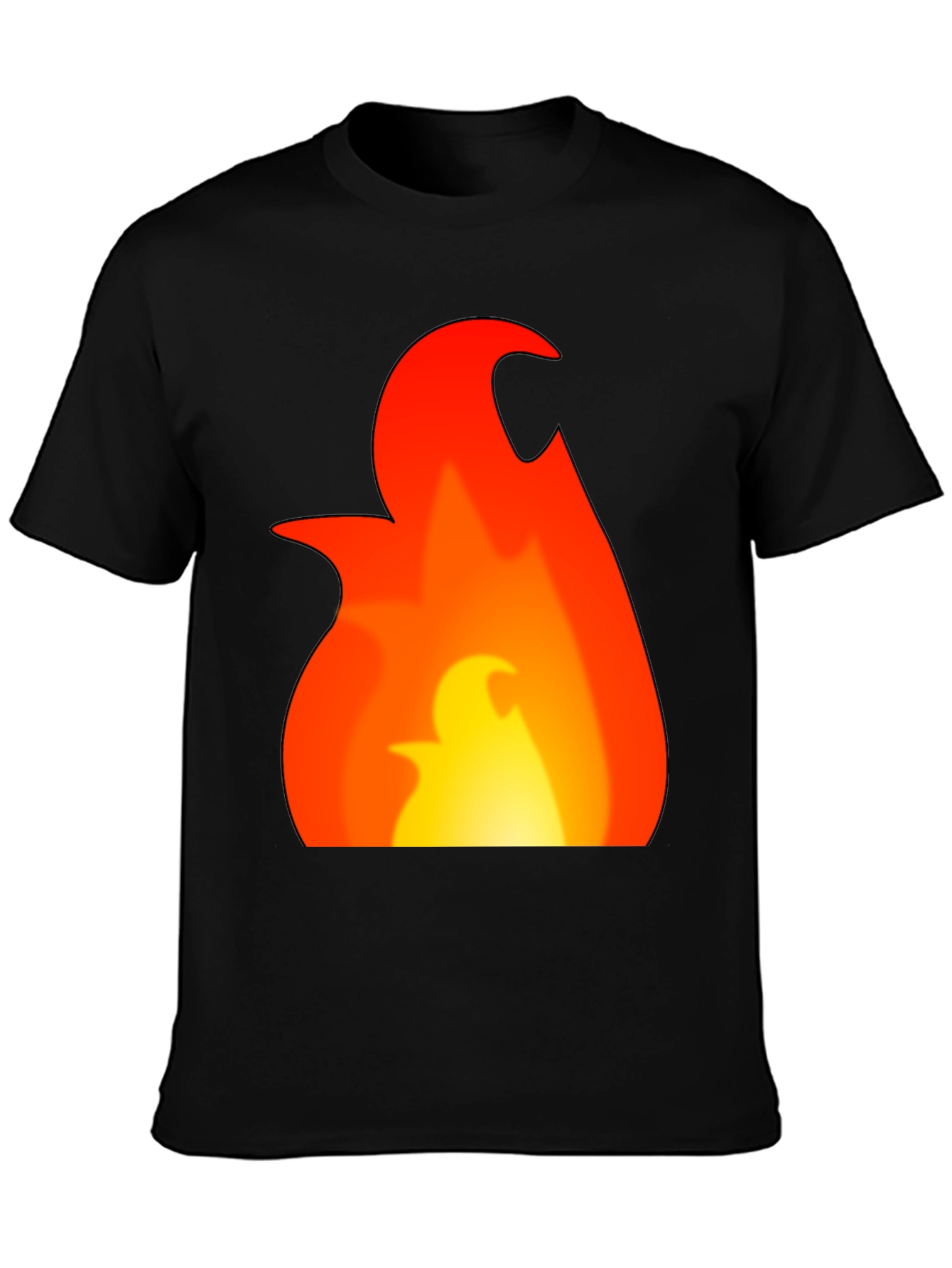 Flame Graphic Tee - Bold Black T-Shirt