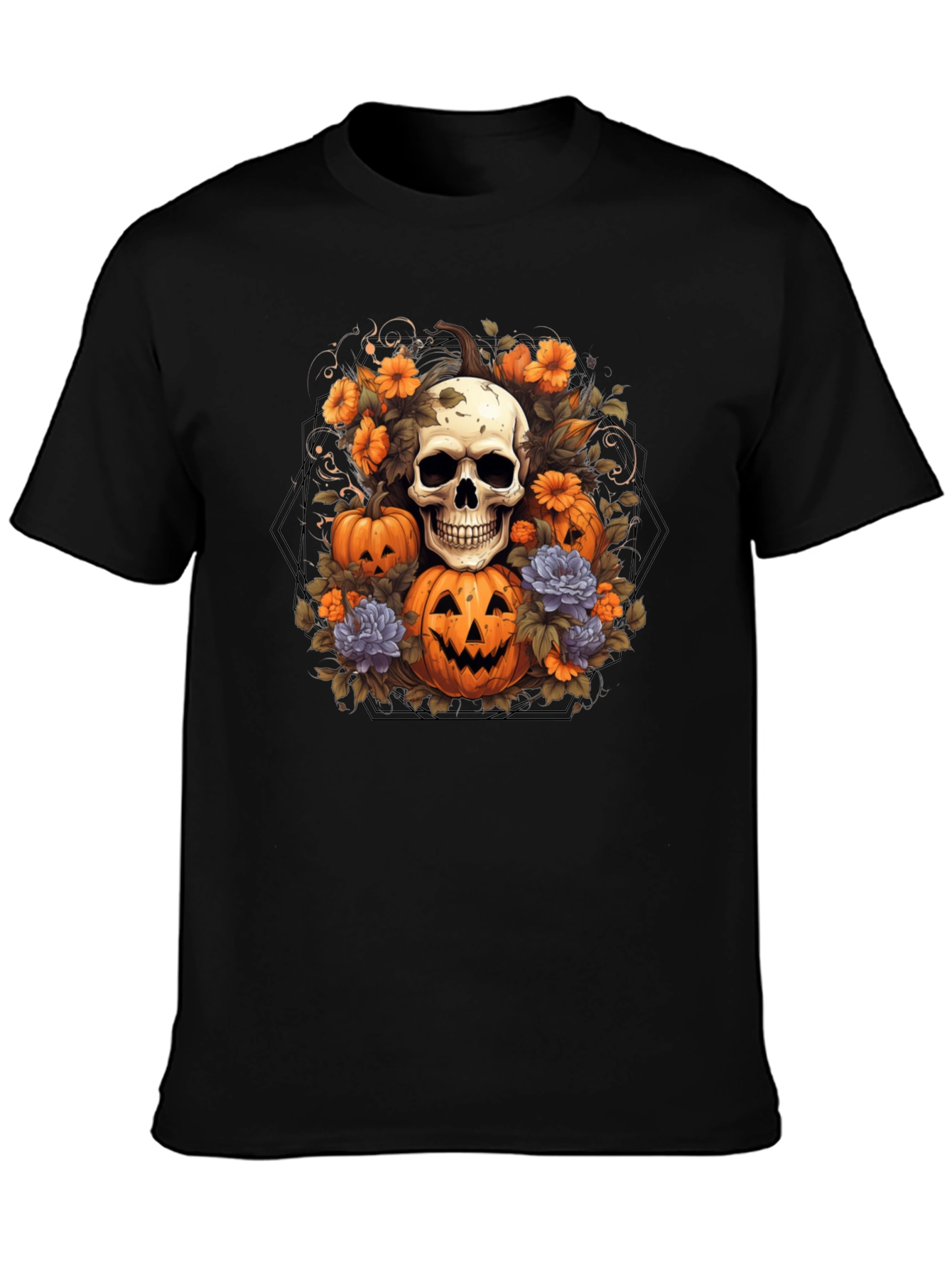Halloween Skull & Pumpkin T-Shirt