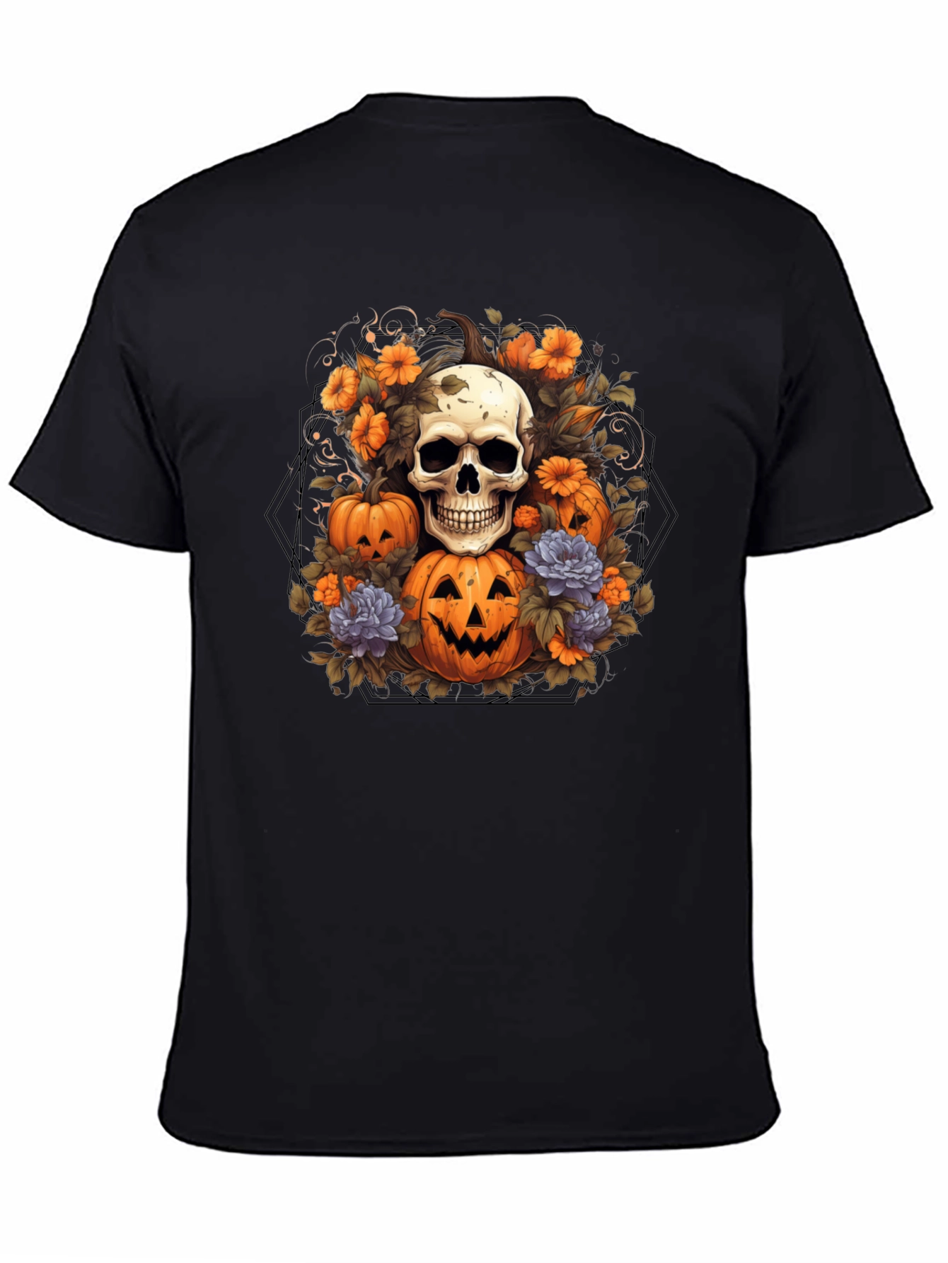 Halloween Skull & Pumpkin T-Shirt