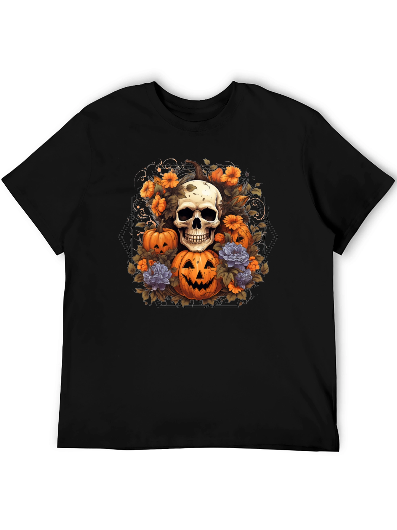 Halloween Skull & Pumpkin T-Shirt