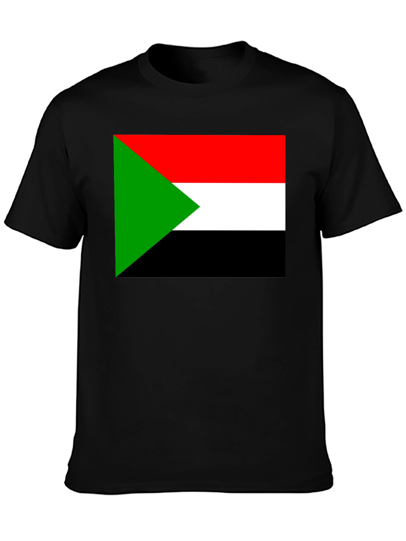 Sudan Flag T-Shirt - Black Cotton Tee