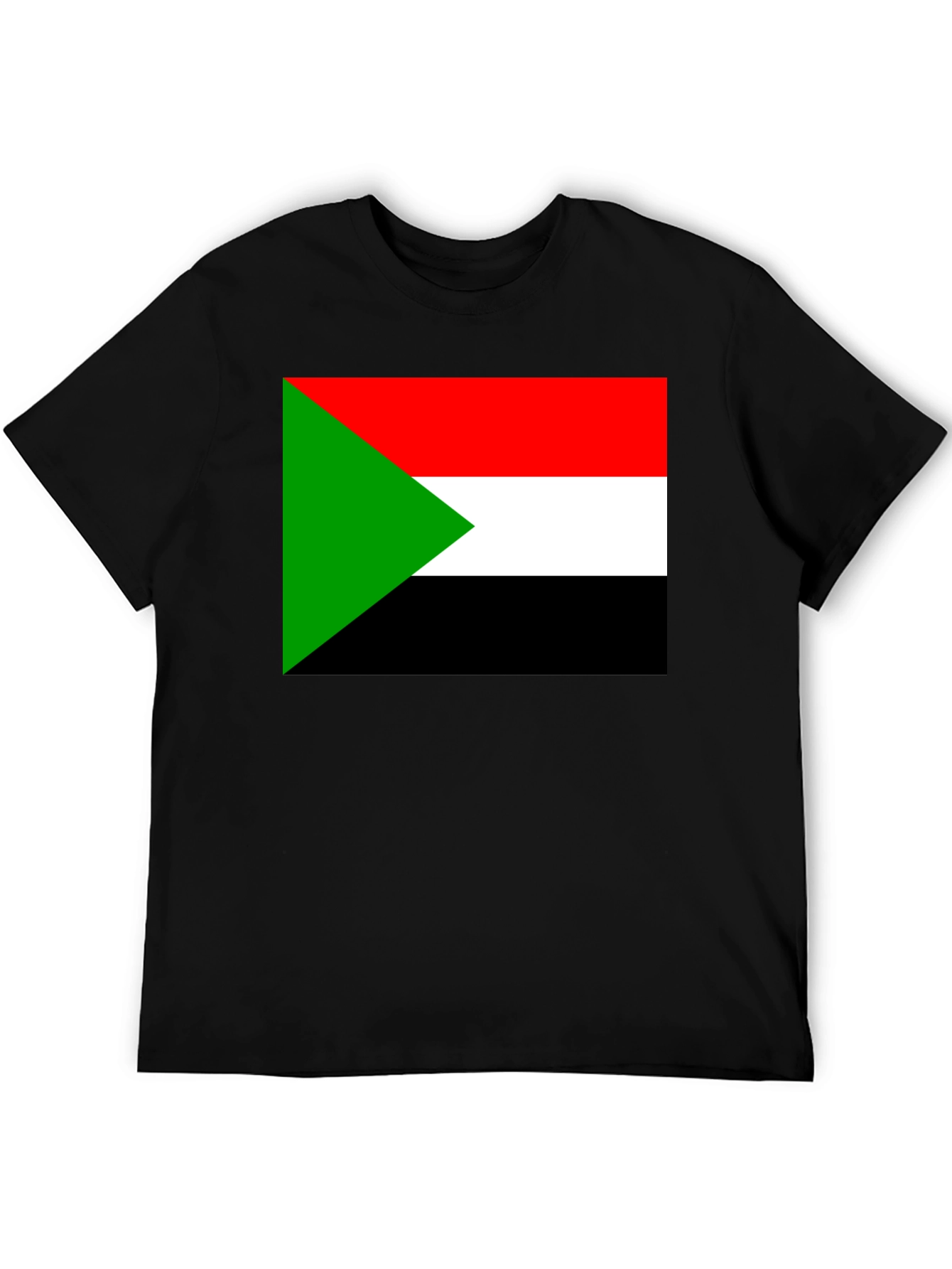 Sudan Flag T-Shirt - Black Cotton Tee