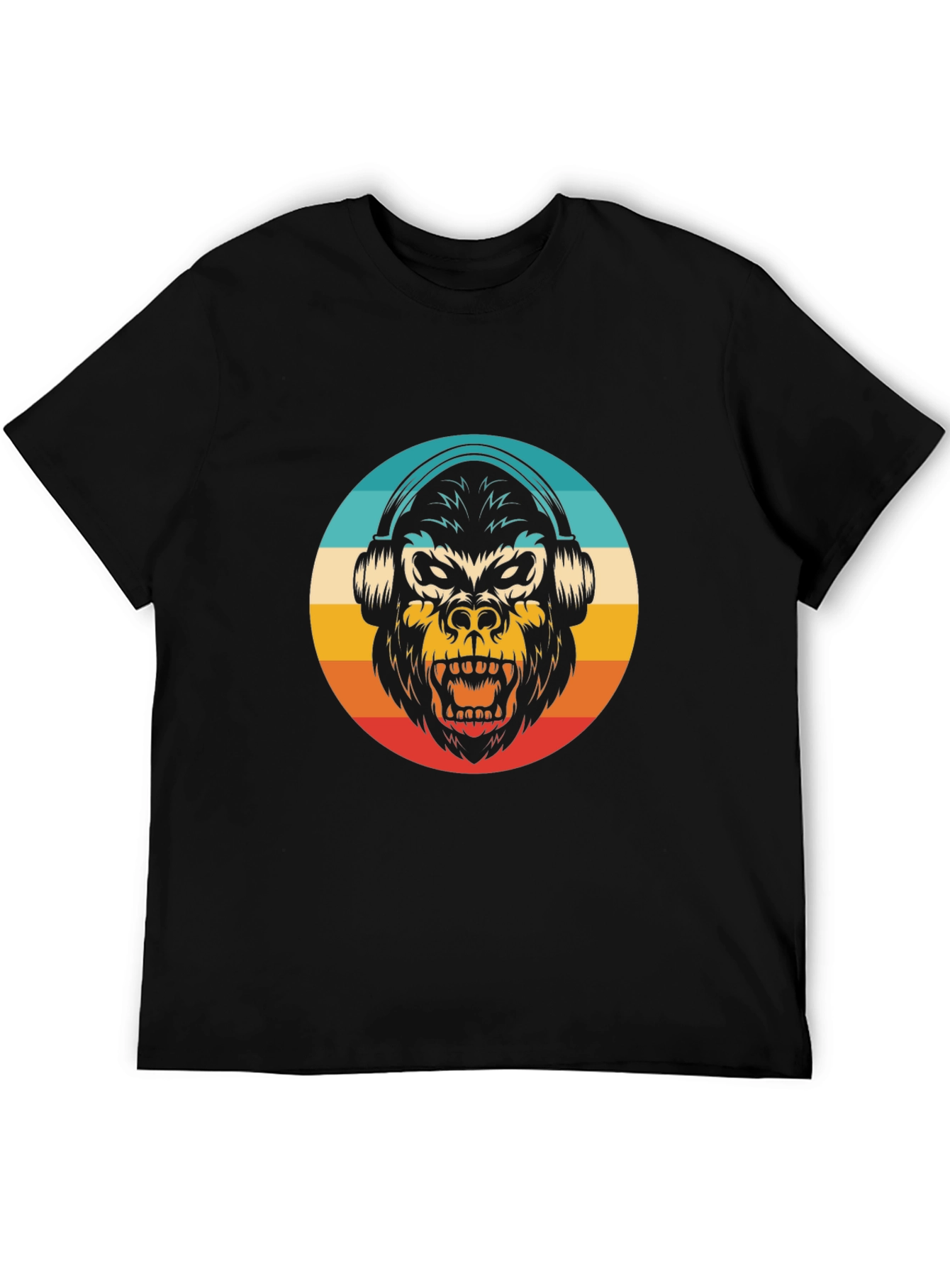 Retro Gorilla Headphone T-Shirt