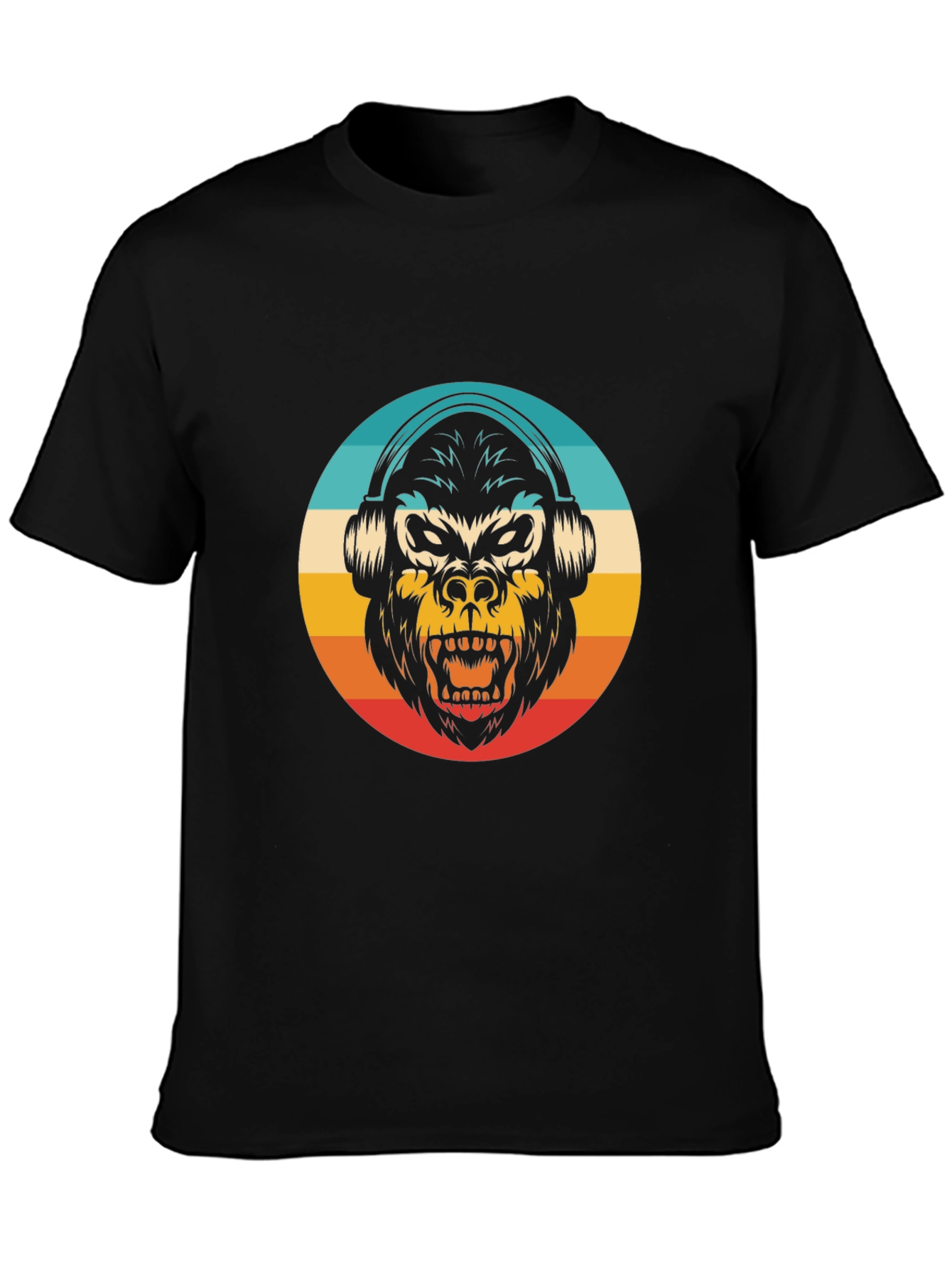 Retro Gorilla Headphone T-Shirt