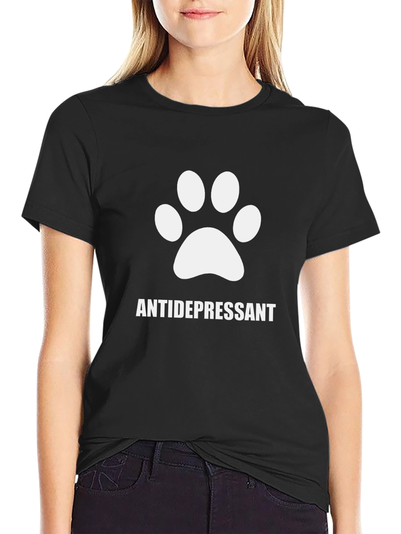 Antidepressant Dog Paw Print T-Shirt - Unisex