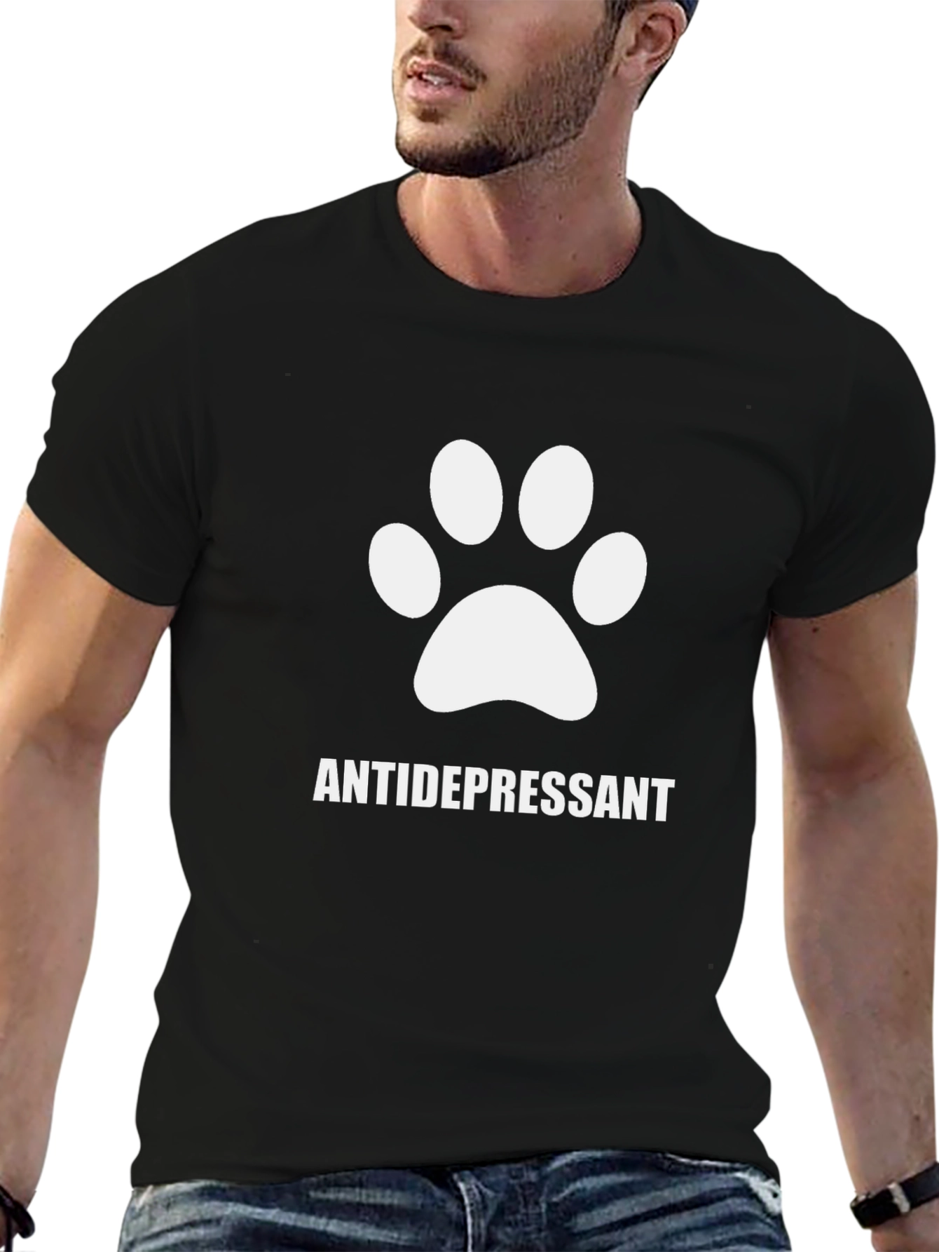 Antidepressant Dog Paw Print T-Shirt - Unisex