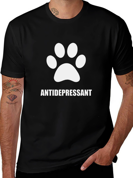 Antidepressant Dog Paw Print T-Shirt - Unisex